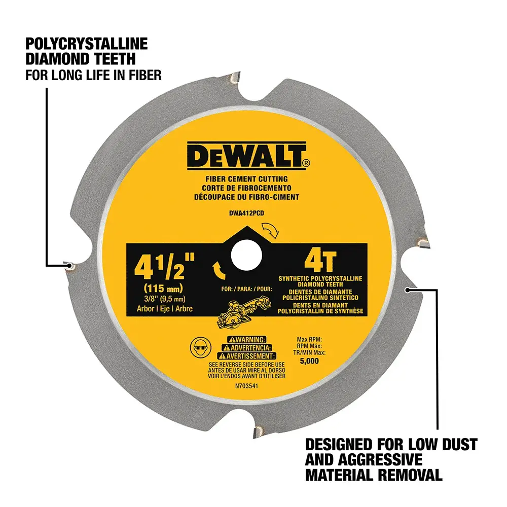 DEWALT® 4-1/2-in. 4T Fiber Cement Cutting Circular Saw Blade