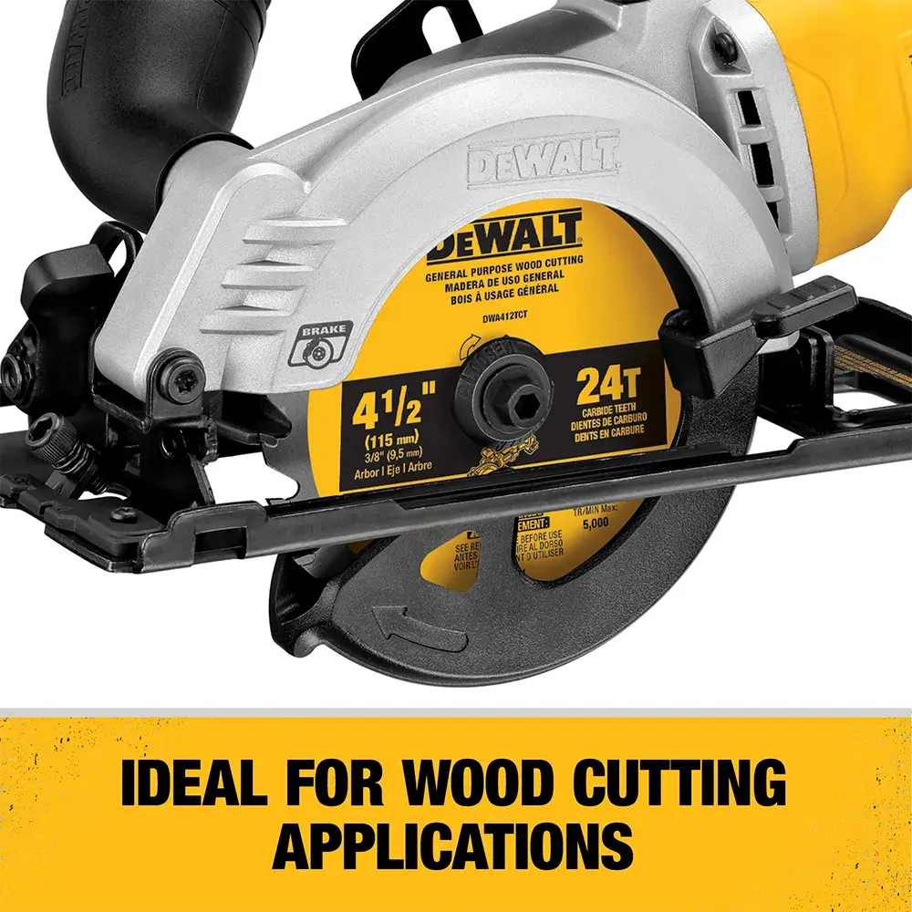 4 and a half inches Fiber Cement Cutting Circular Saw Blade with Saw being used by a workman.