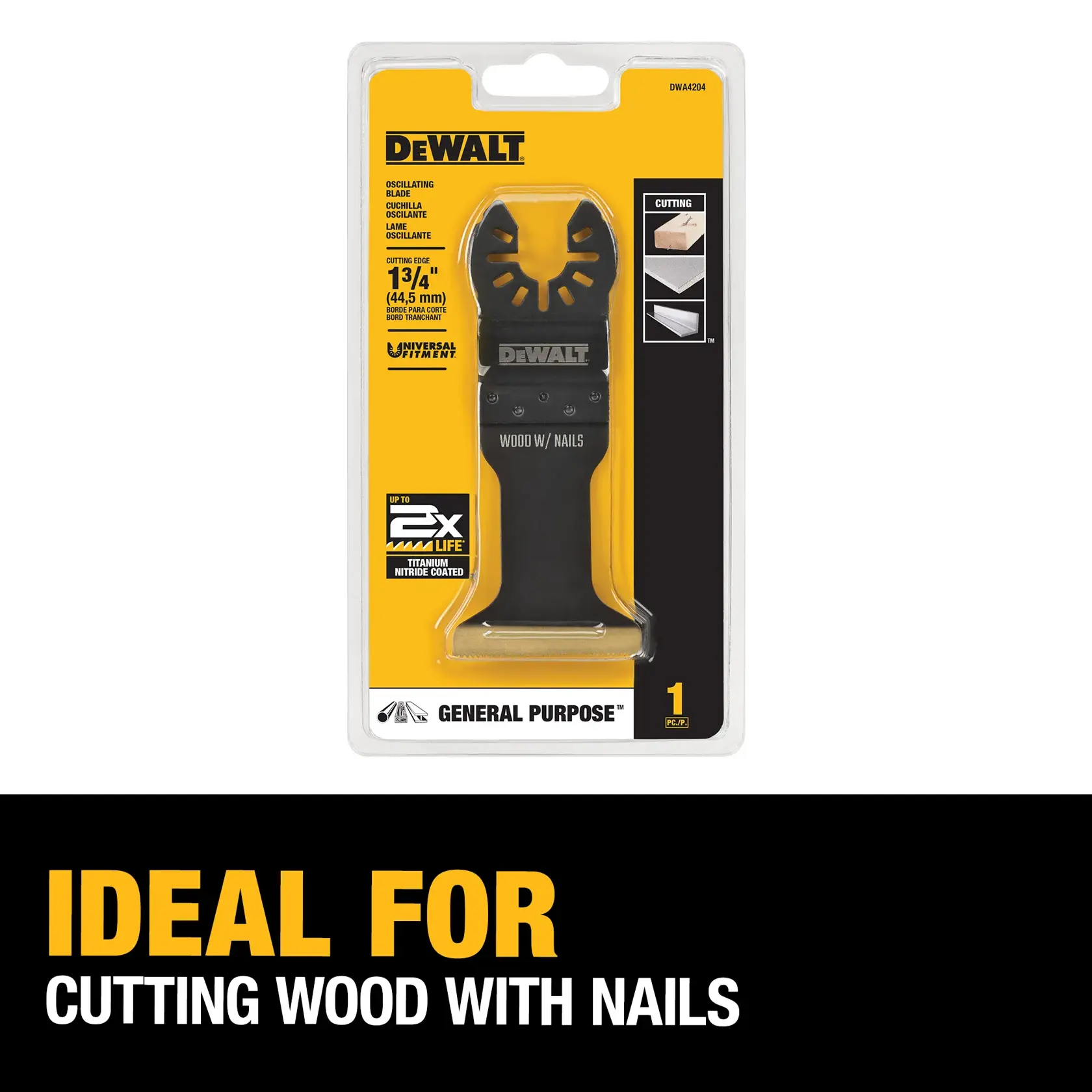 DEWALT® 1-3/4-in. Titanium Oscillating Wood With Nails Blade