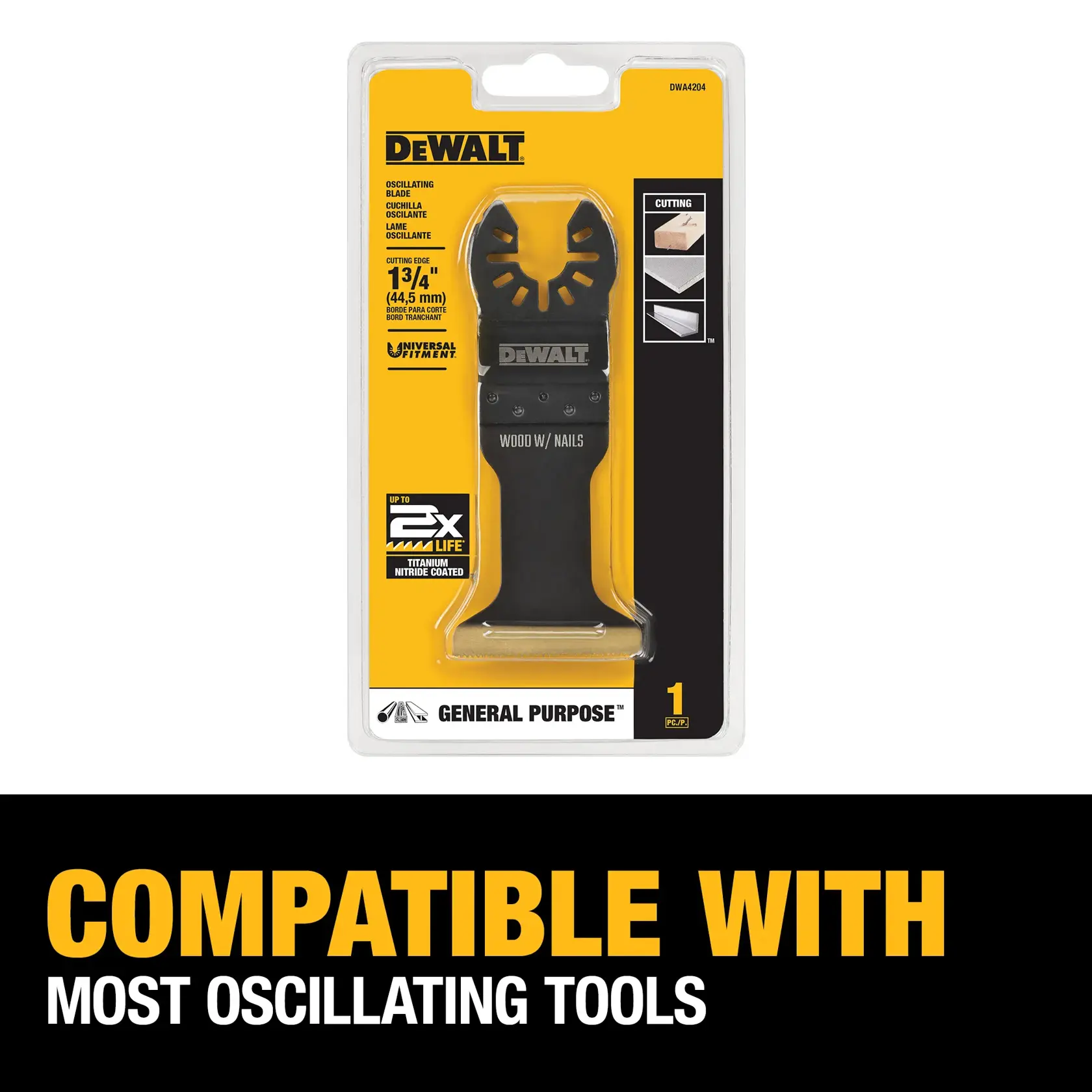 DEWALT® 1-3/4-in. Titanium Oscillating Wood With Nails Blade