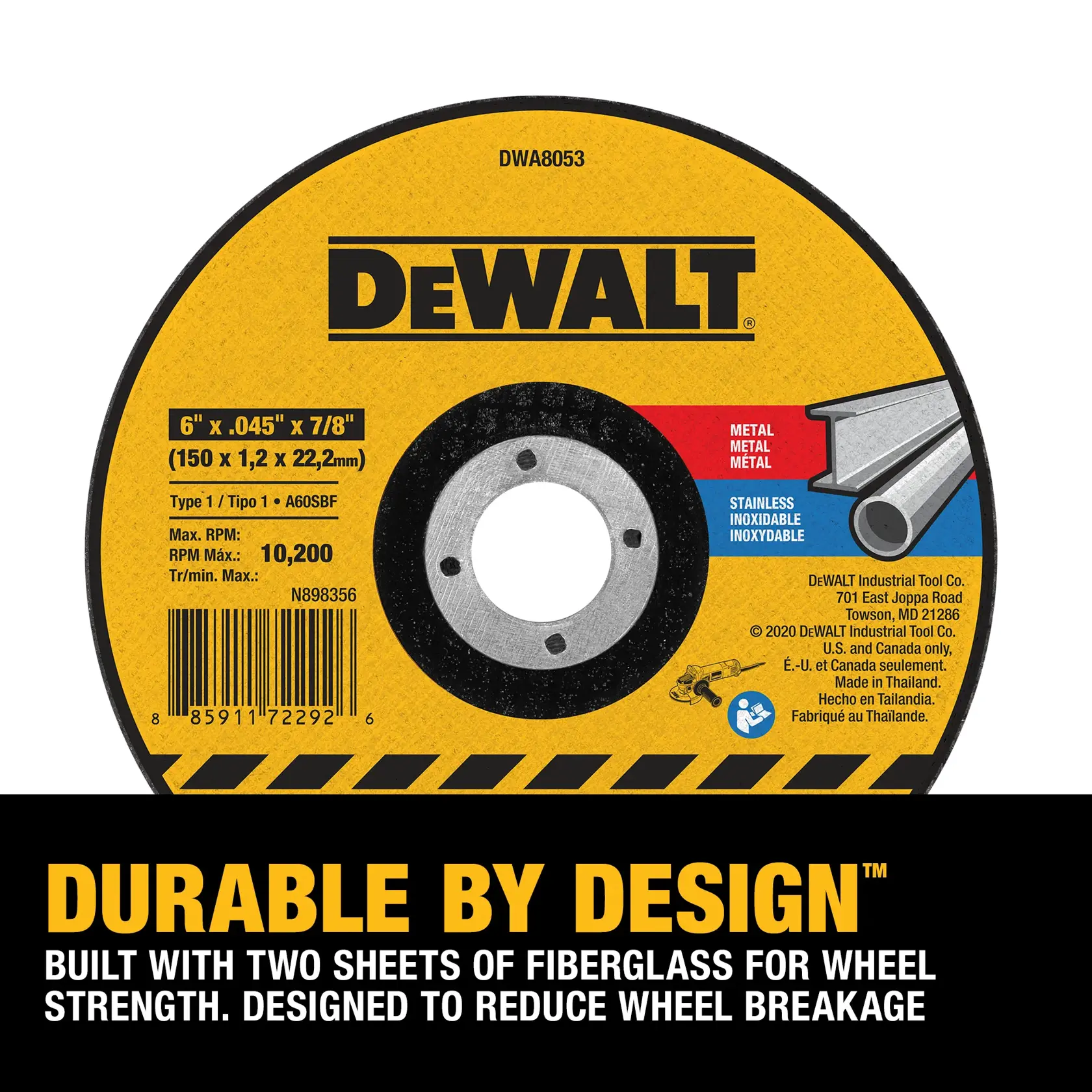 DEWALT® 6-in. x .045-in. x 7/8-in. T1 Cut-Off Wheel for Metal