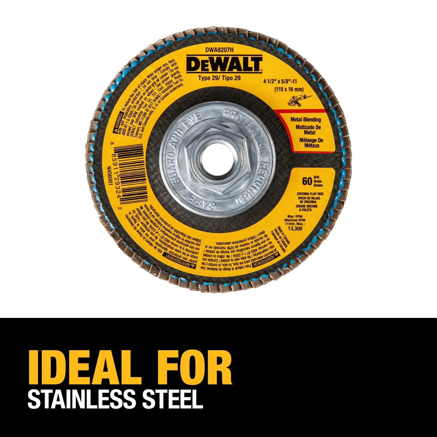 DEWALT® 4-1/2-in. x 5/8-in.-11 T29 Flap Disc (60 Grit)