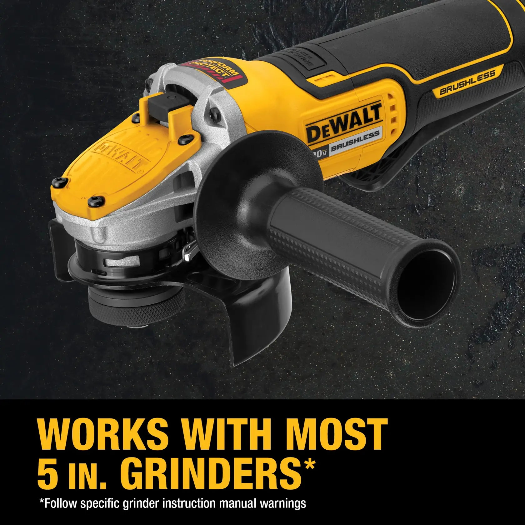 Works with most 4-1/2  in. grinders  Follow specific grinder instruction manual warnings