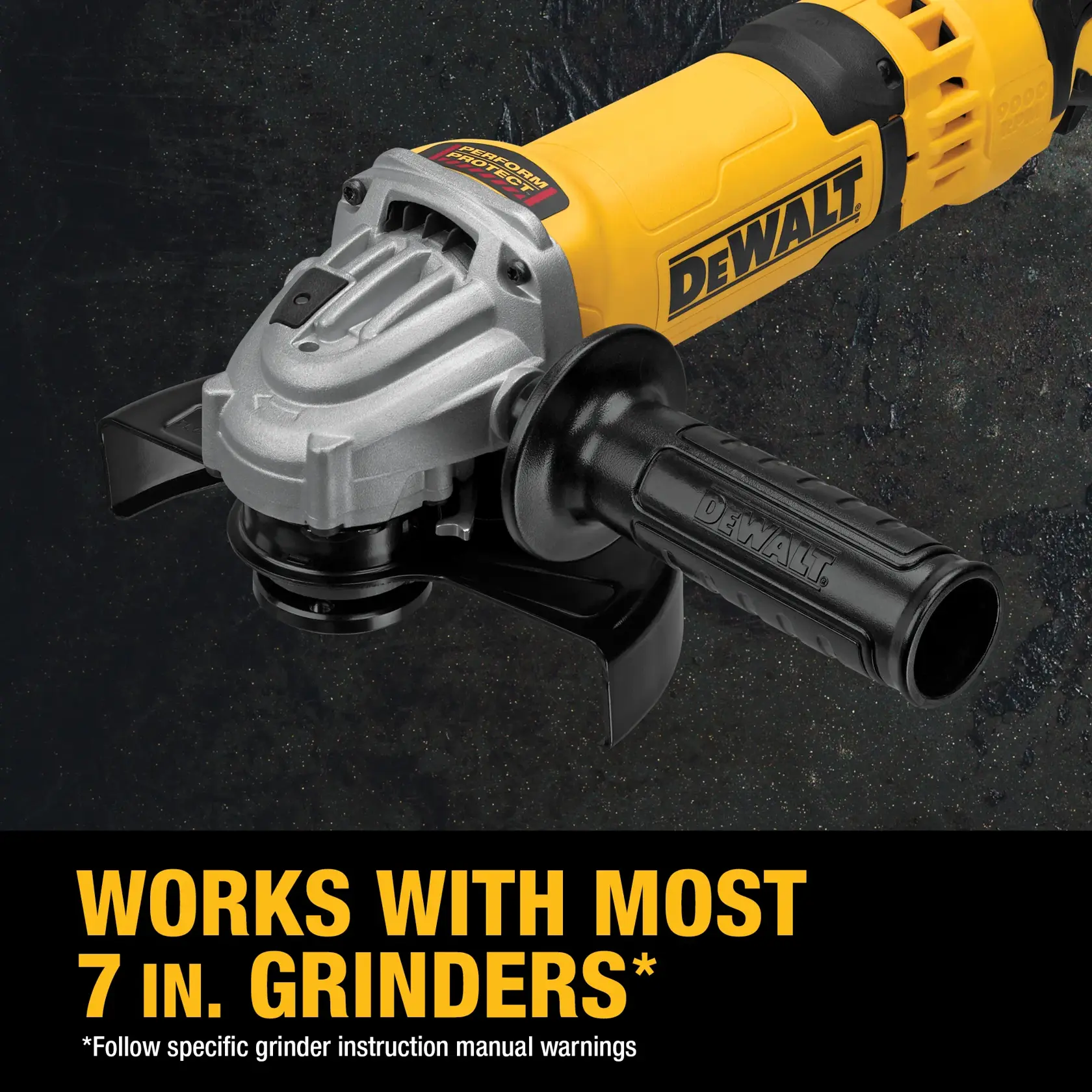 Works with most 4-1/2  in. grinders  Follow specific grinder instruction manual warnings