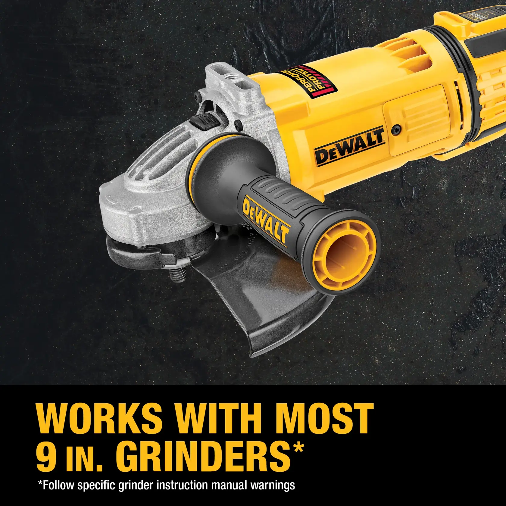 Works with most 4-1/2  in. grinders  Follow specific grinder instruction manual warnings