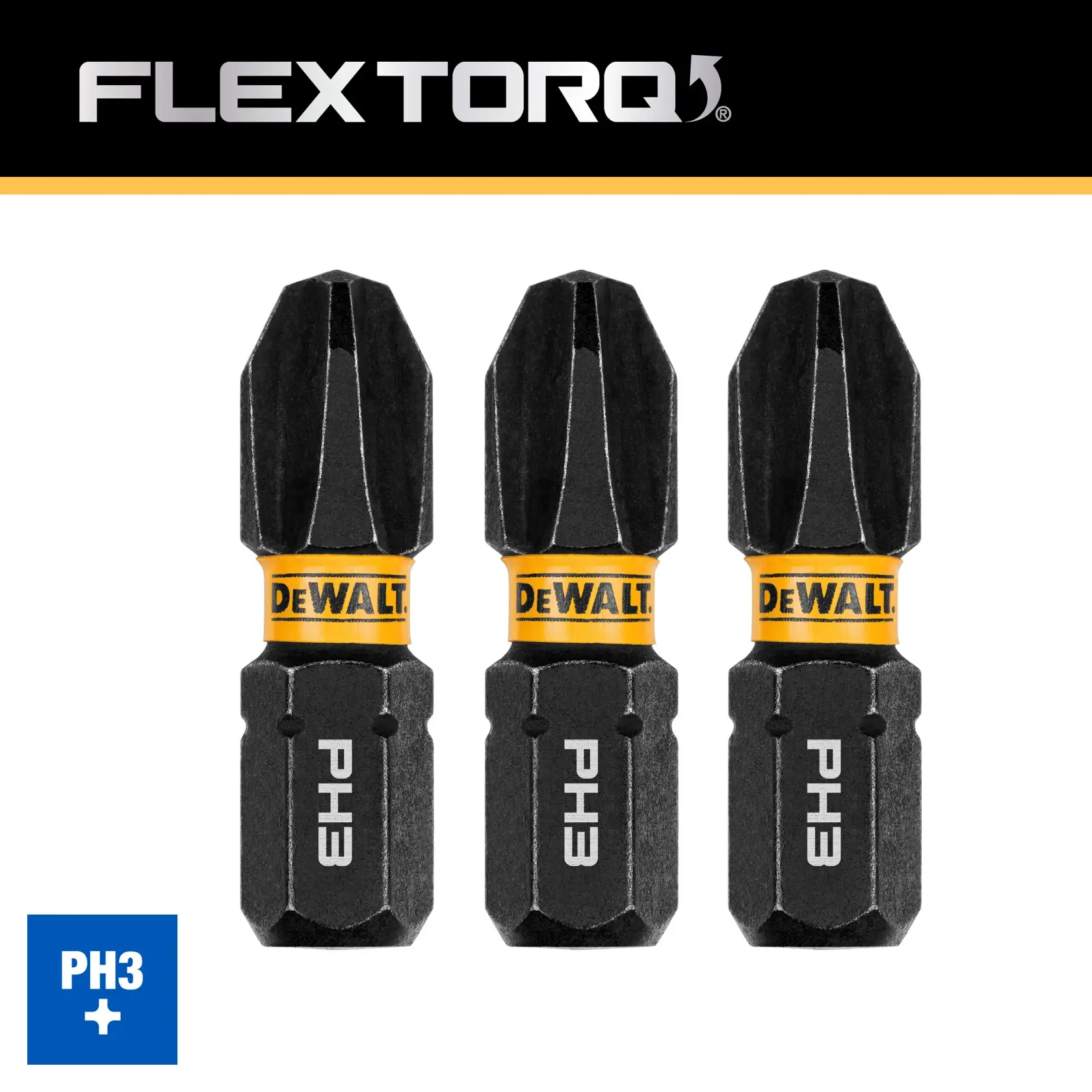DEWALT(R) FLEXTORQ(R) Bit DWAF1PH3IR3; Bit geometry PH3