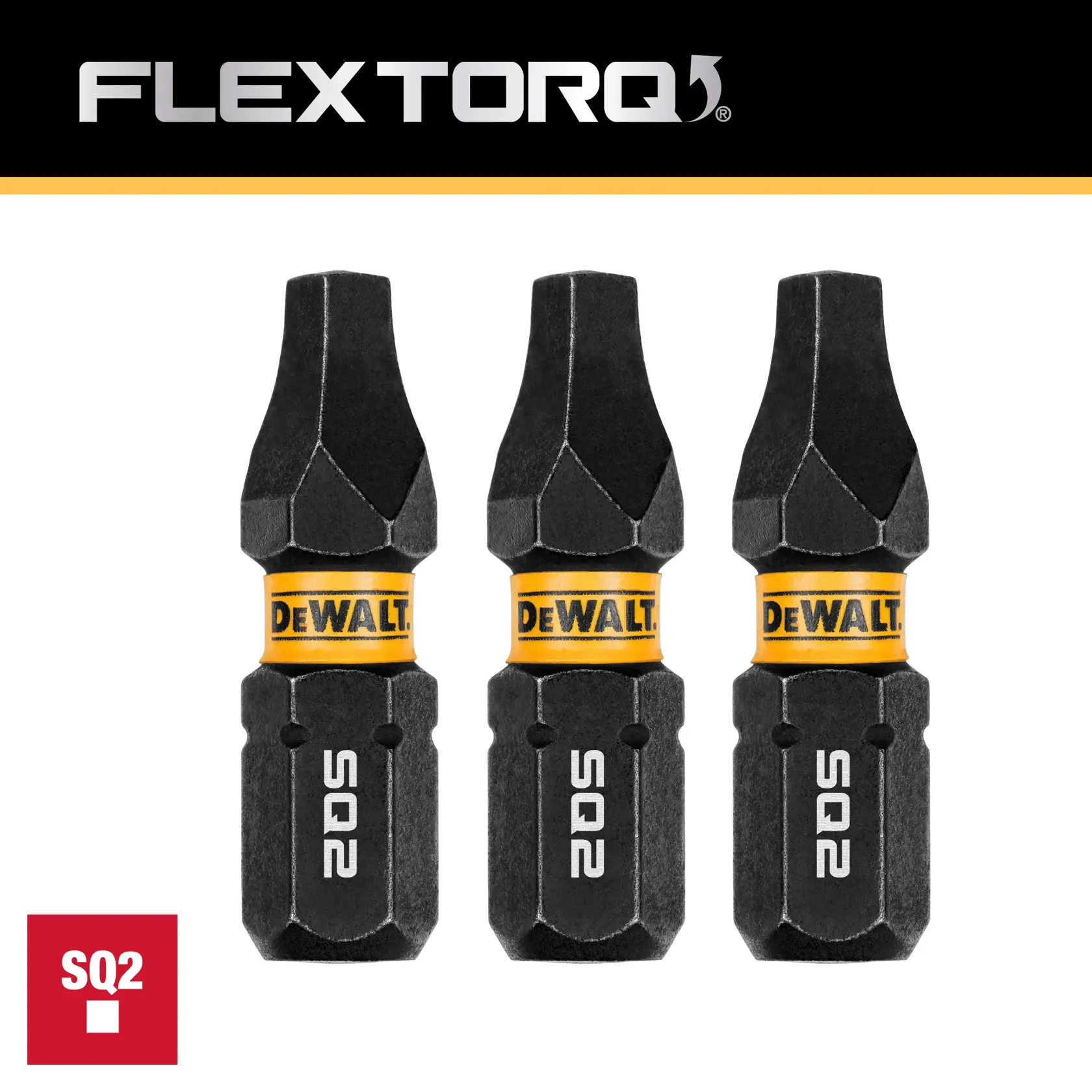DEWALT(R) FLEXTORQ(R) Bit DWAF1SQ2IR3; Bit geometry SQ2