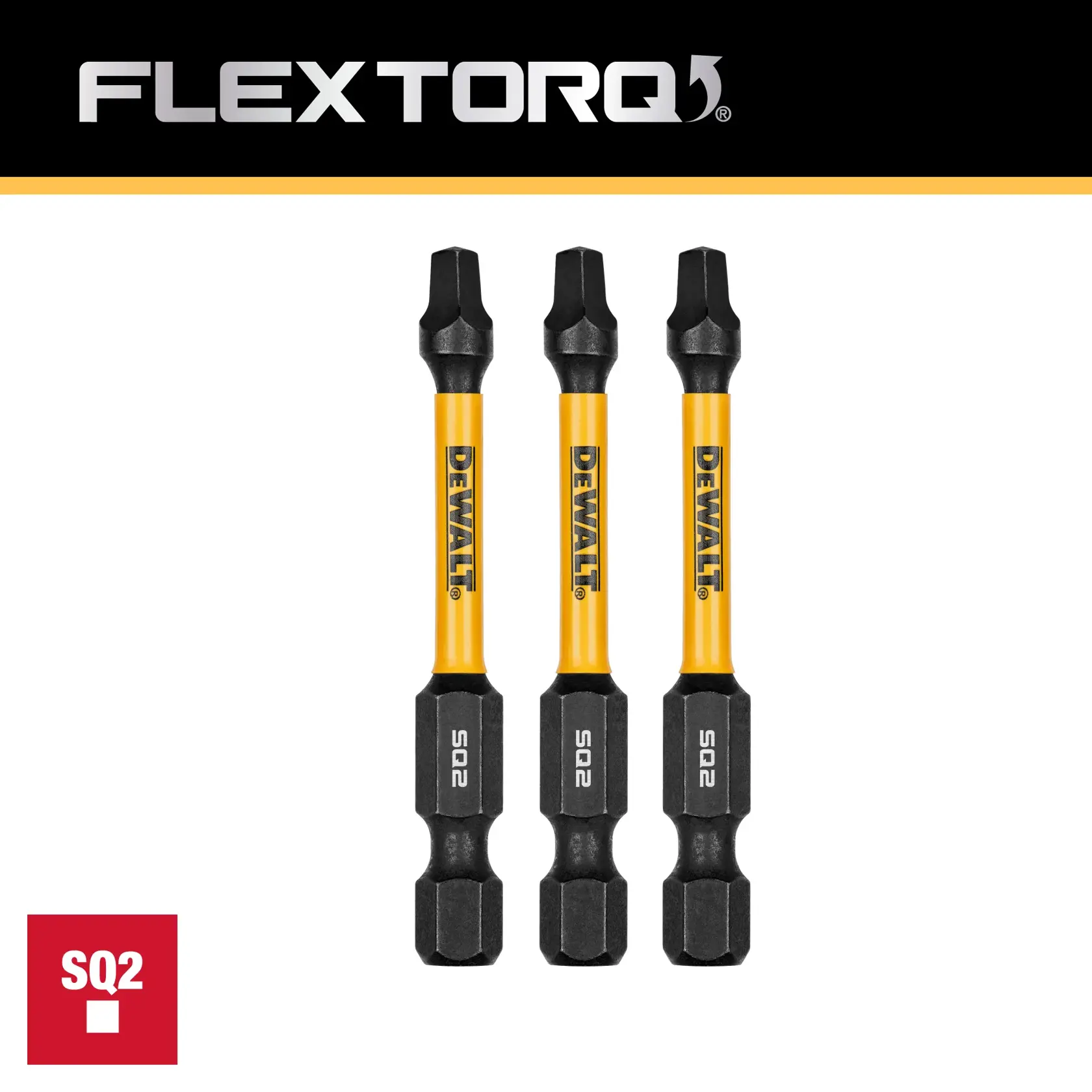 DEWALT(R) FLEXTORQ(R) Bit DWAF2SQ2IR3; Bit geometry SQ2