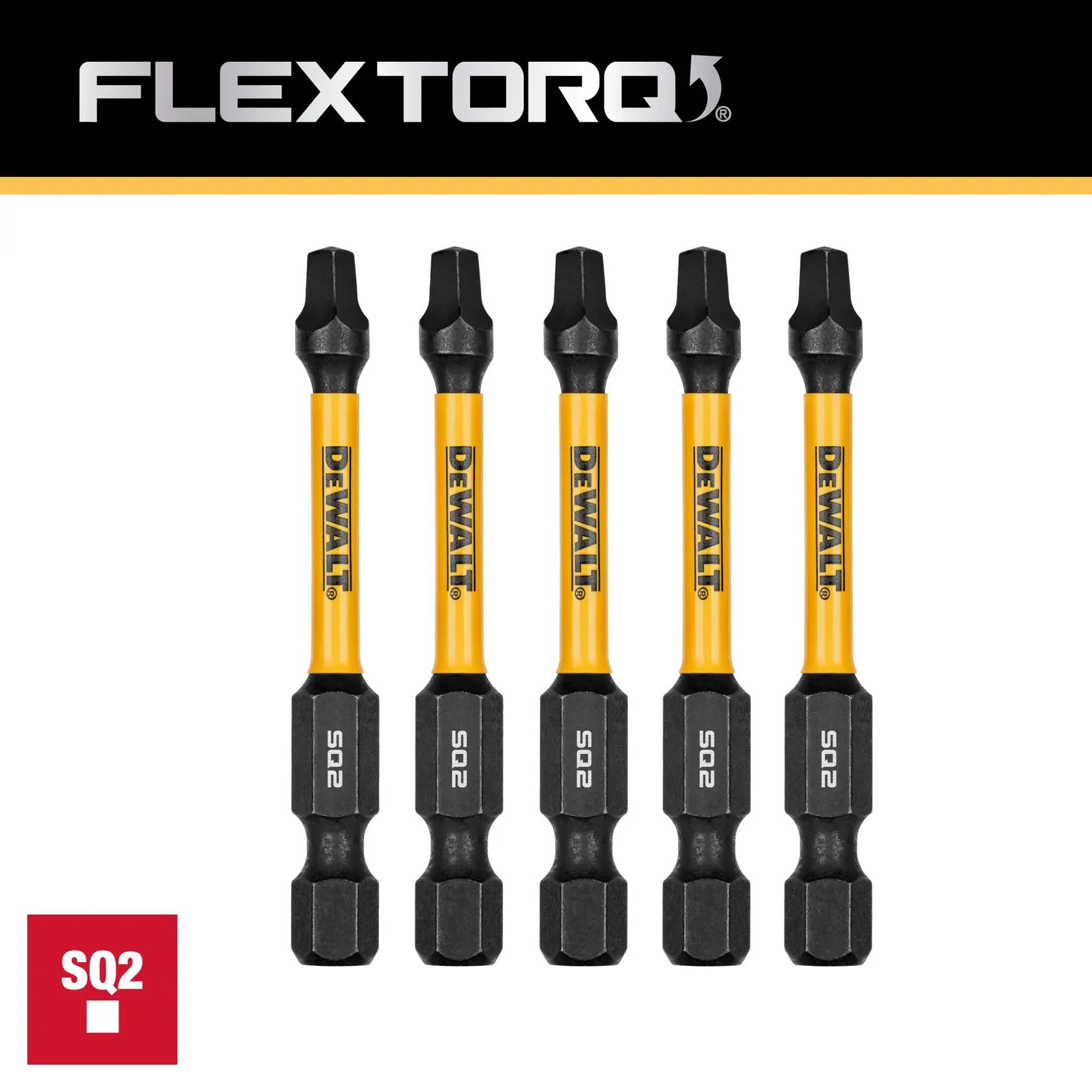 DEWALT(R) FLEXTORQ(R) Bit DWAF2SQ2IR5; Bit geometry SQ2