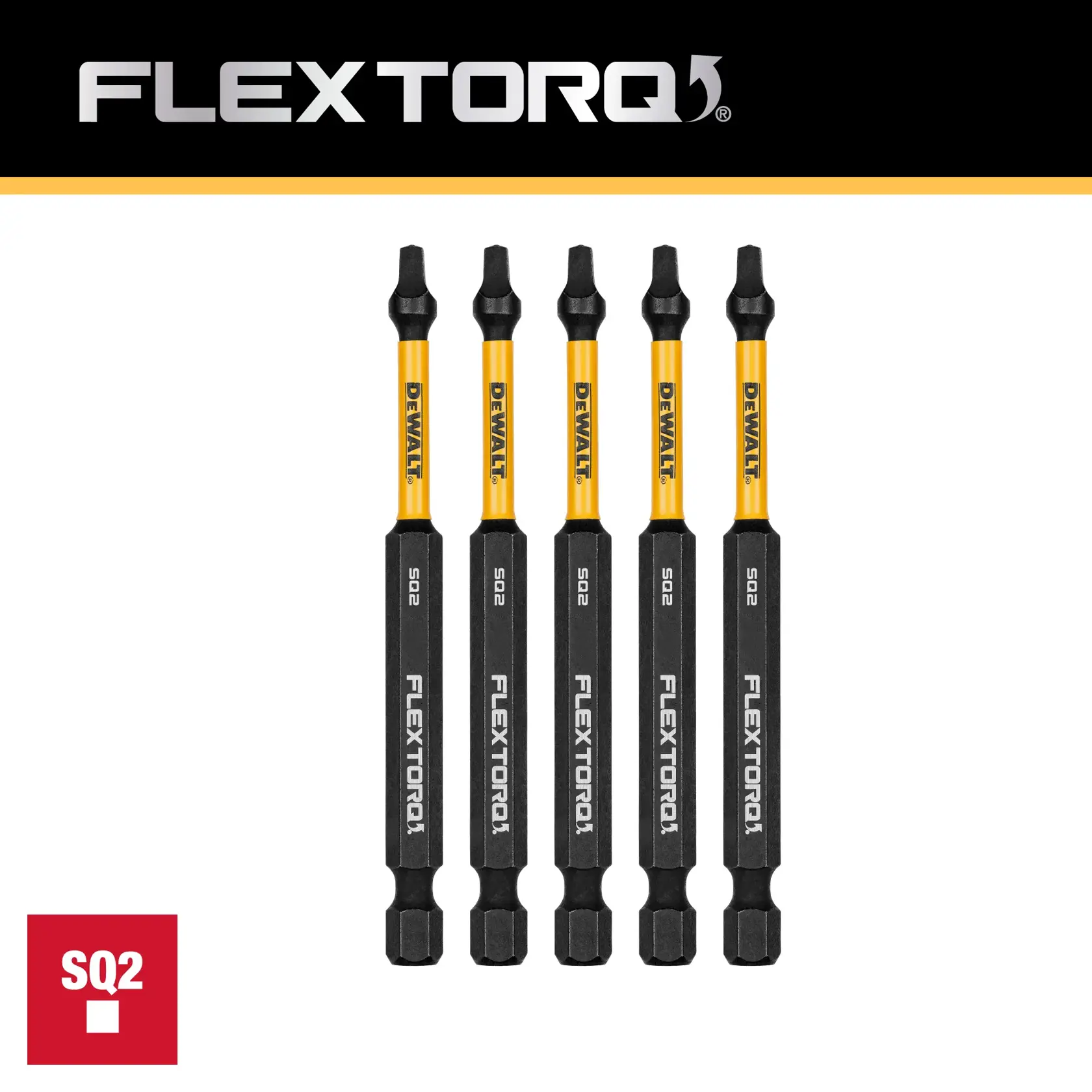 DEWALT(R) FLEXTORQ(R) Bit DWAF3SQ2IR5; Bit geometry SQ2