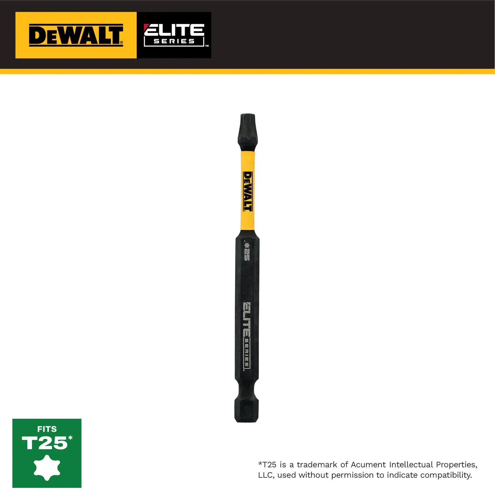 DEWALT ELITE SERIES 1PC 3.5IN BIT FOR T25 graphic