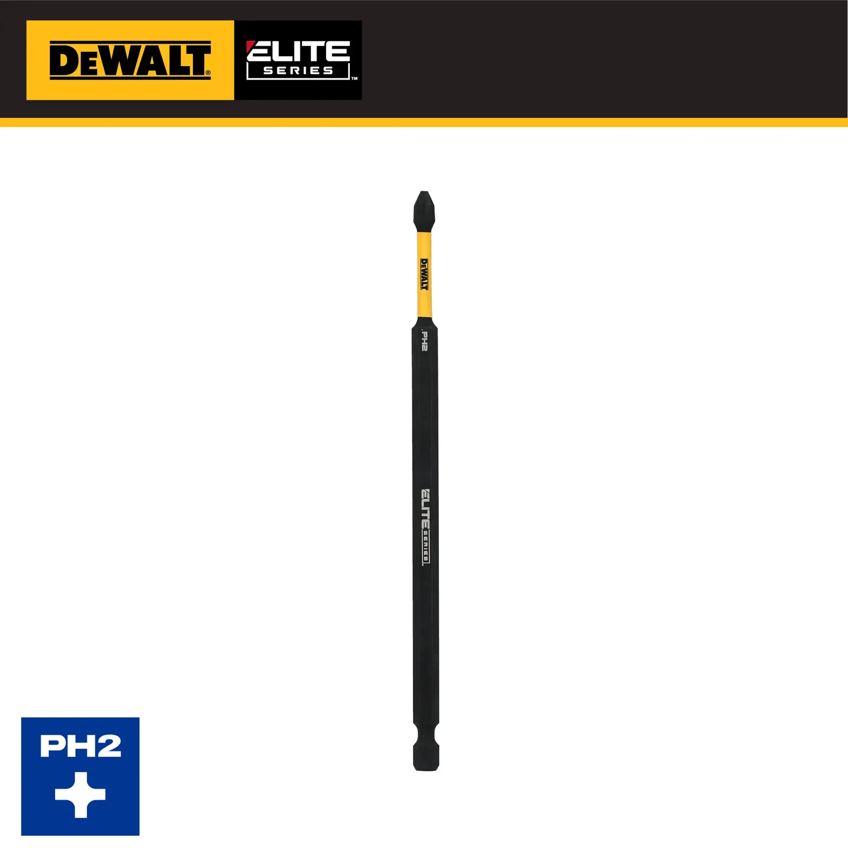 DEWALT ELITE SERIES 1PC 6IN BIT FOR PH2 graphic