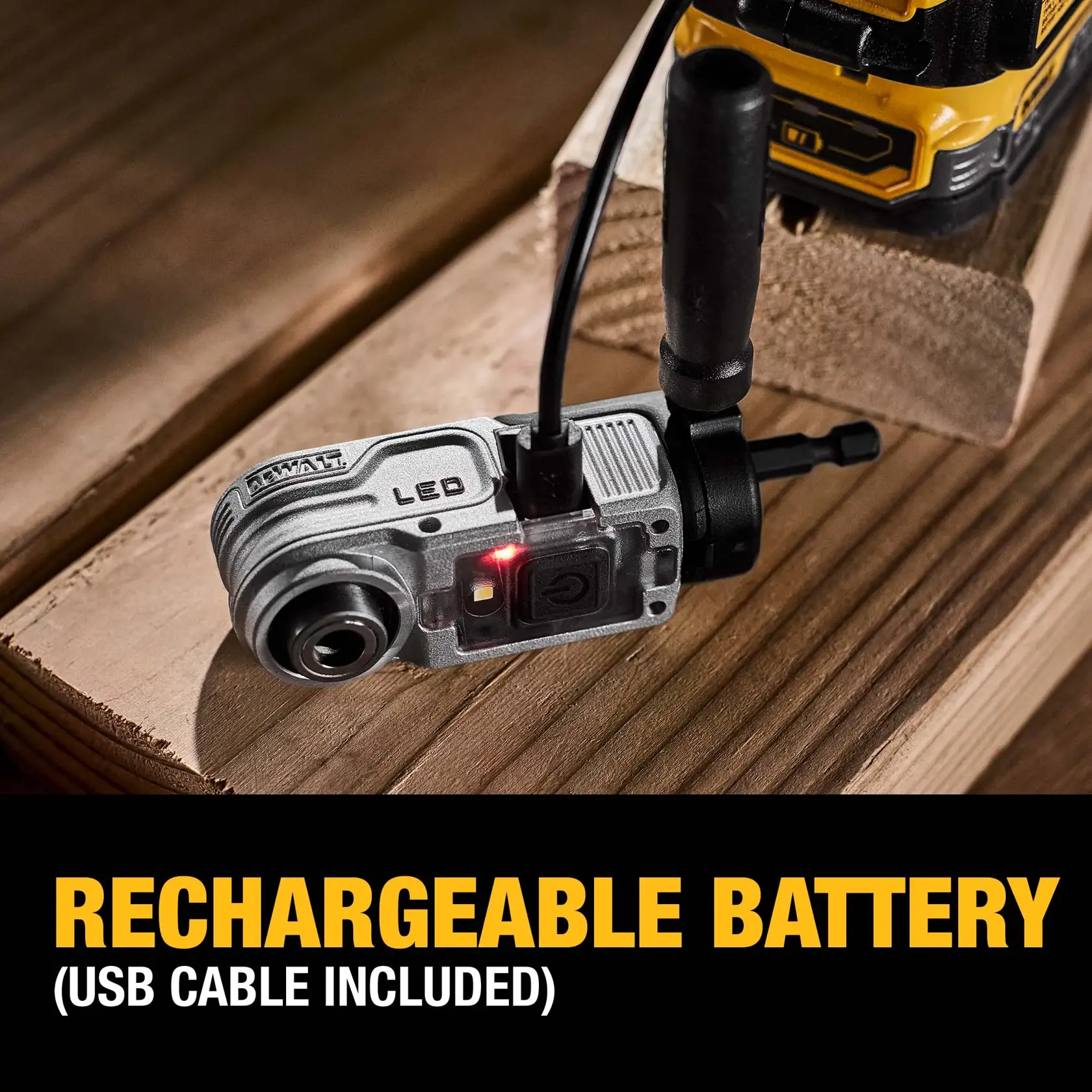 DEWALT FLEXTORQ(R) Lighted Modular Right Angle shown charging