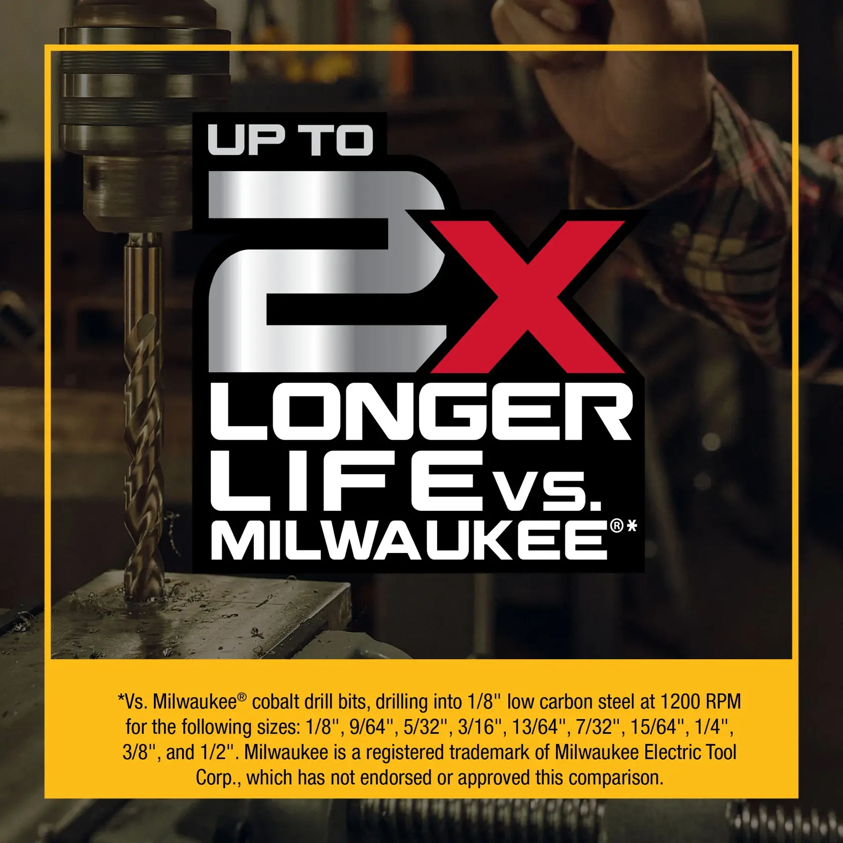 UP TO 2X LONGER LIFE VS MILWAUKEE ®*