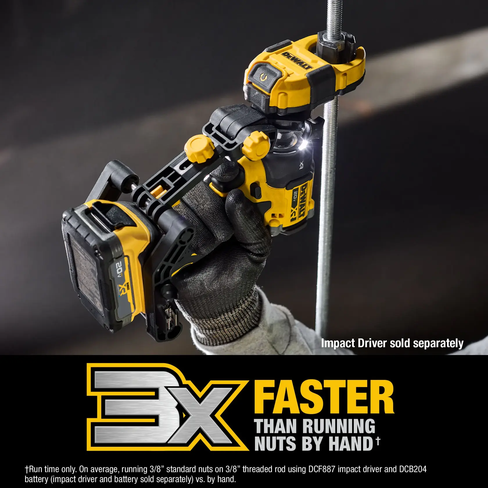 DEWALT Impact Connect Nut Runner carousel graphic showing connection capability.