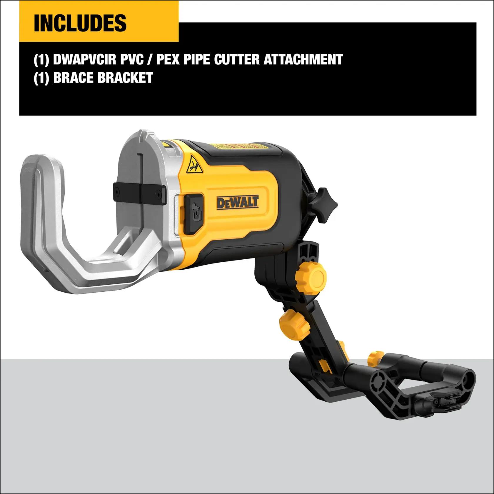DWAPVCIR DEWALT Impact Connect PVC / PEX Pipe Cutter Attachment and brace
