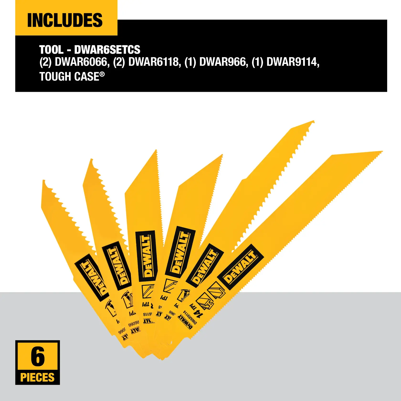 DEWALT® 6-pc. Reciprocating Blade Kit With Case