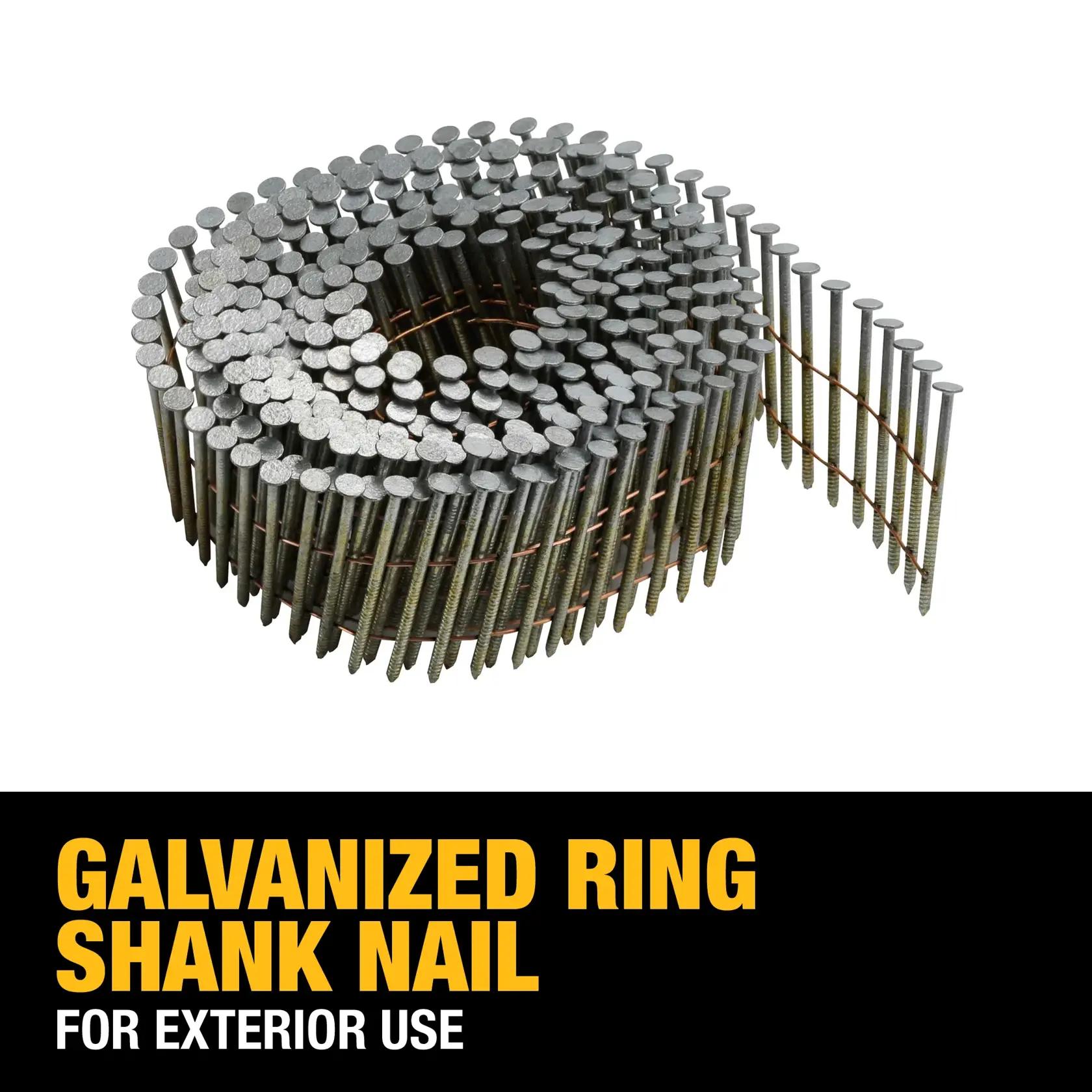 Galvanized Ring Shank Nail For Exterior Use graphic