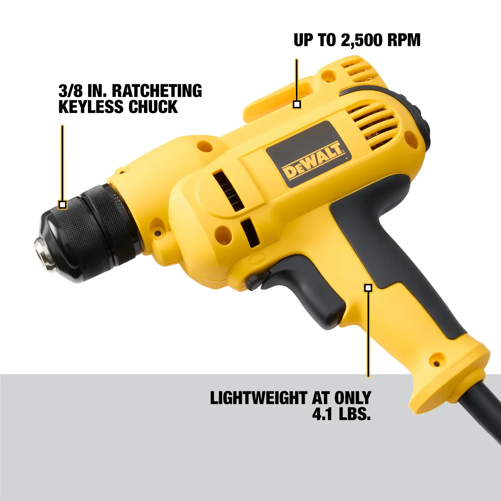 3/8“ (10MM) VSR MID-HANDLE DRILL KIT WITH KEYLESS CHUCK