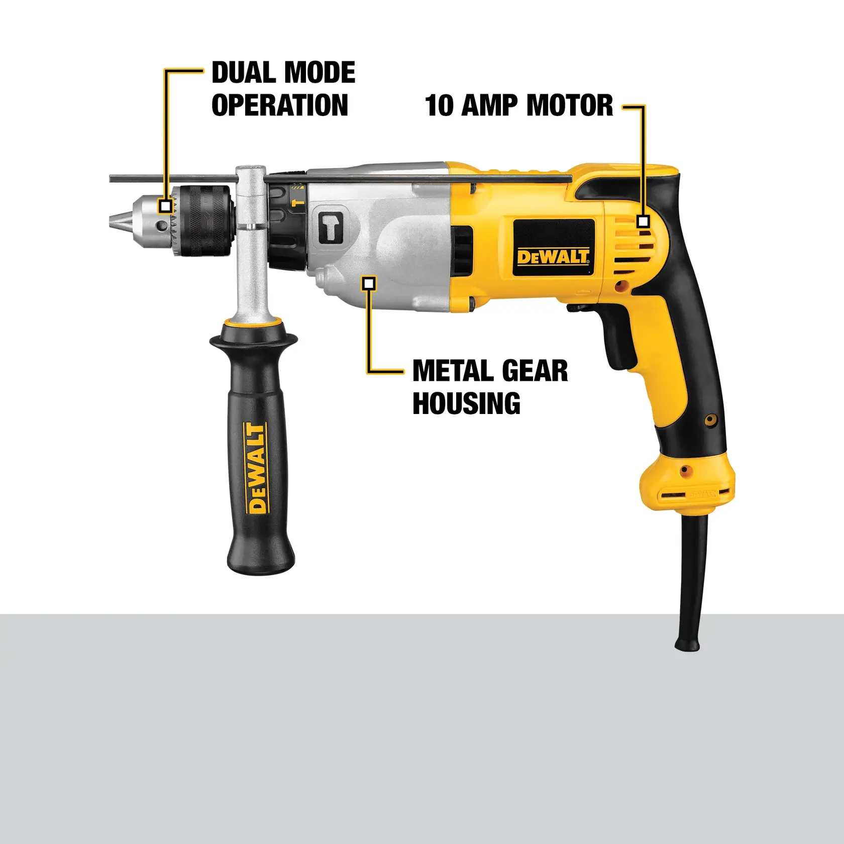 V S R pistol grip hammerdrill kit being used to drill into wall.