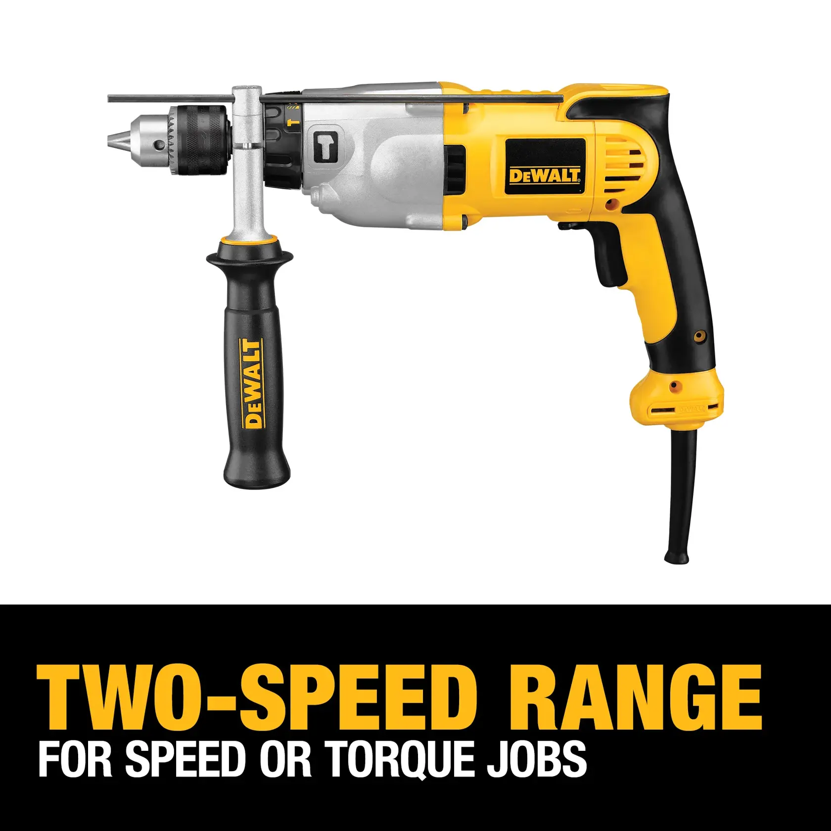 V S R pistol grip hammerdrill kit being used to drill into metal.