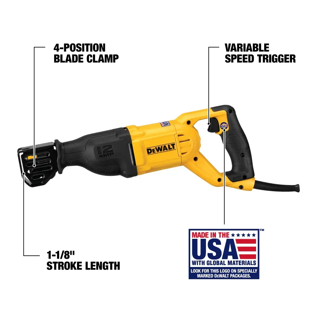 DEWALT® 12 Amp Reciprocating Saw