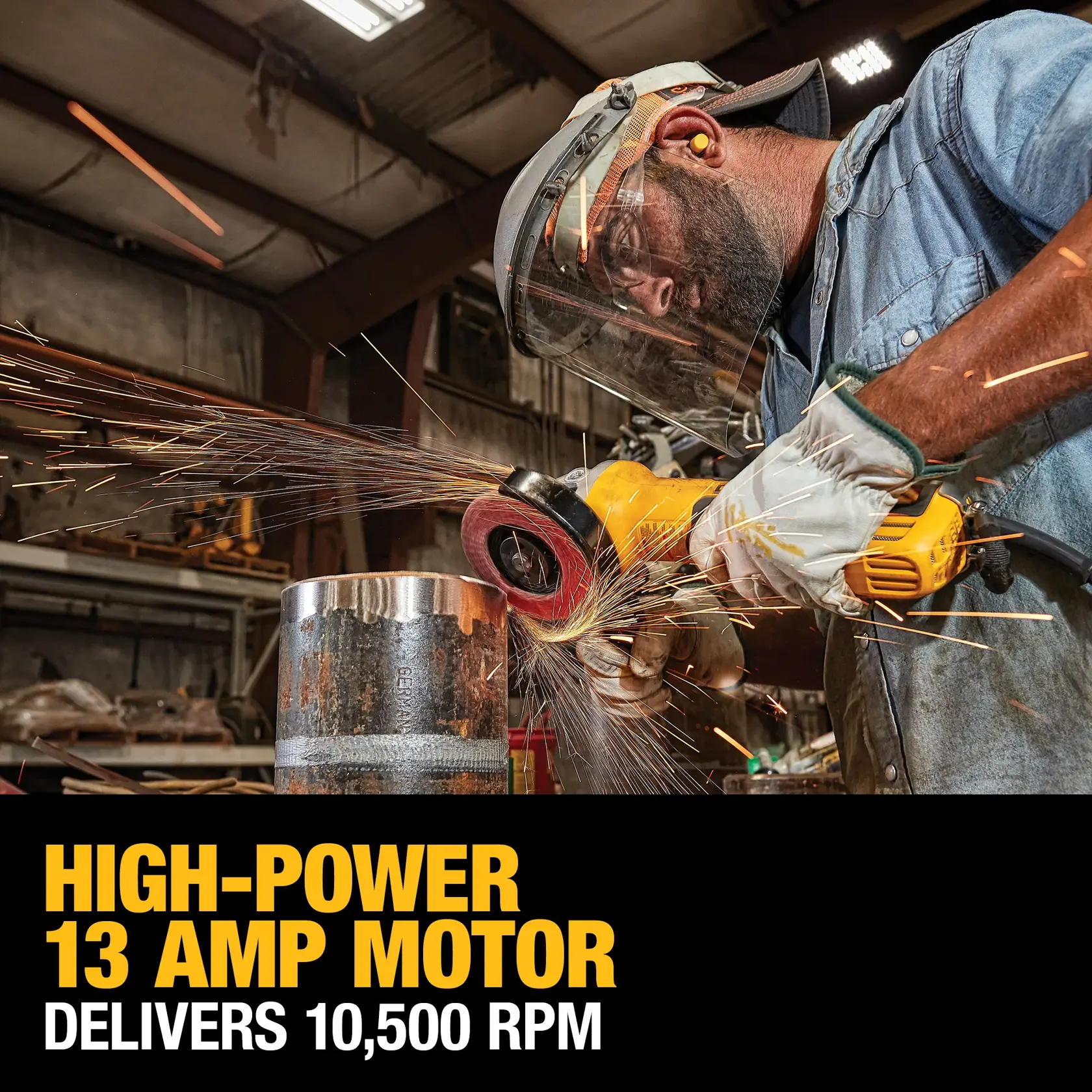 DEWALT® 5-in. (127mm) Brushless Paddle Switch Small Angle Grinder with Kickback Brake and No Lock-On