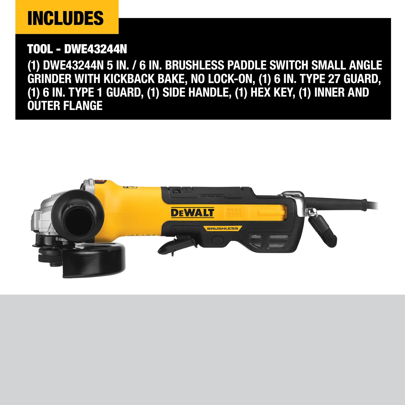 A person wearing protective gear uses a DEWALT angle grinder to cut a metal pipe, producing sparks in an industrial workshop setting.