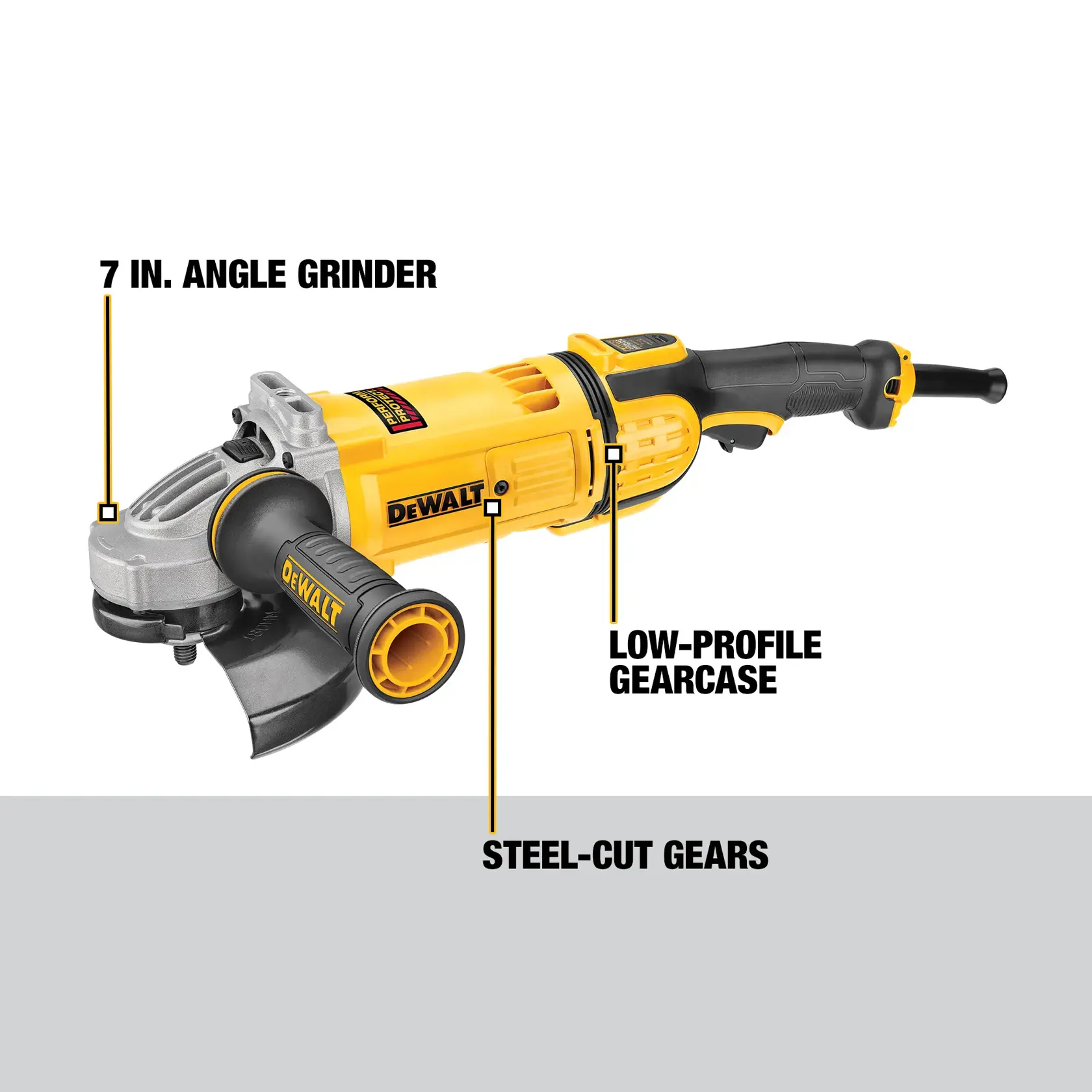 DEWALT® 7-in. 4.9 HP Angle Grinder with No Lock-On