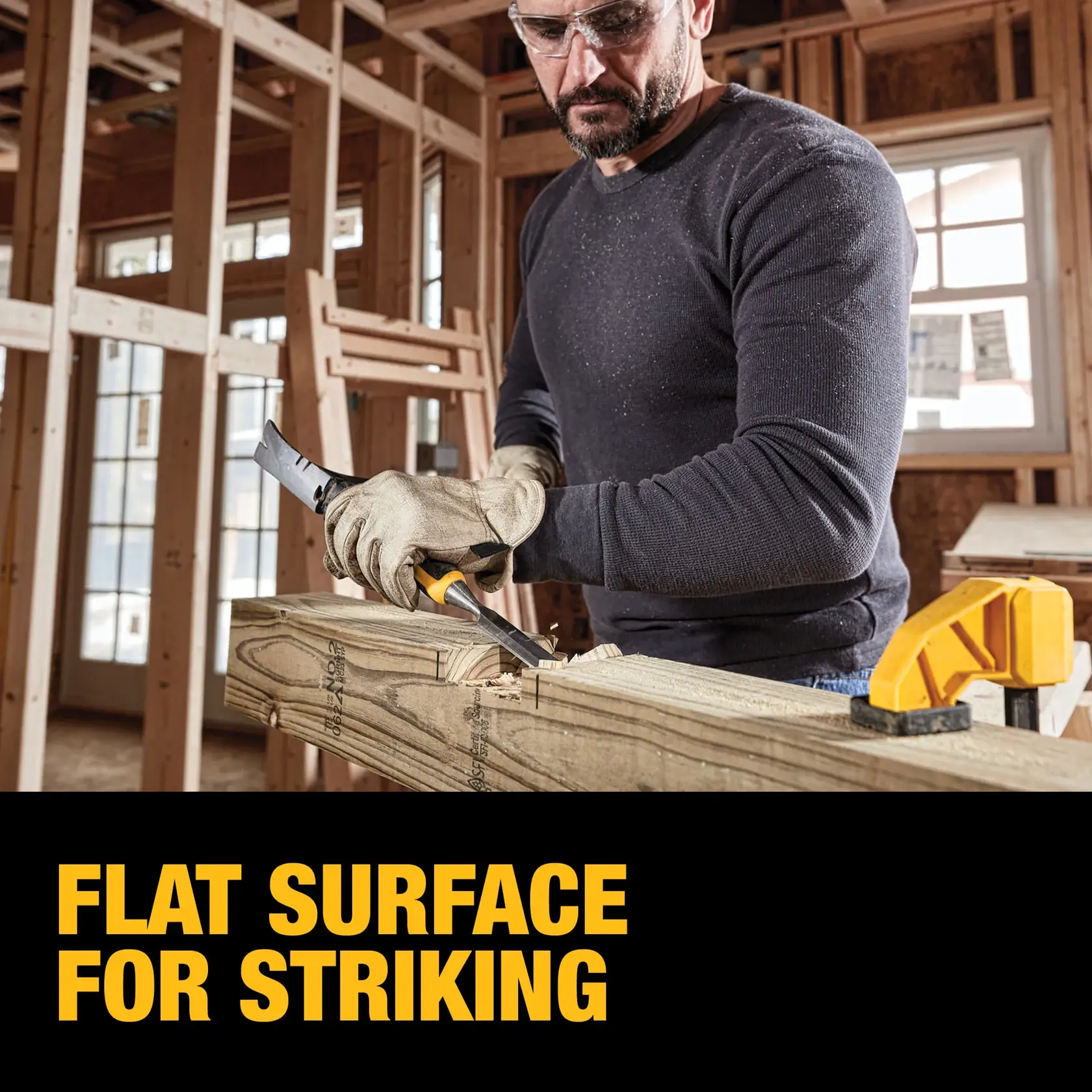 DEWALT 5/8 in. Wood Chisel featuring flat surface for striking