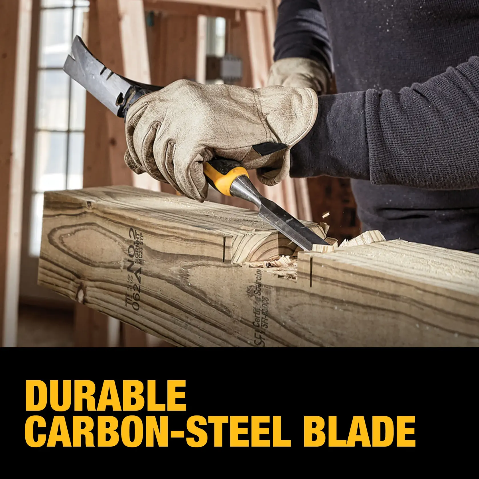 DEWALT 1/2 in. Wood Chisel featuring durable carbon-steel blade