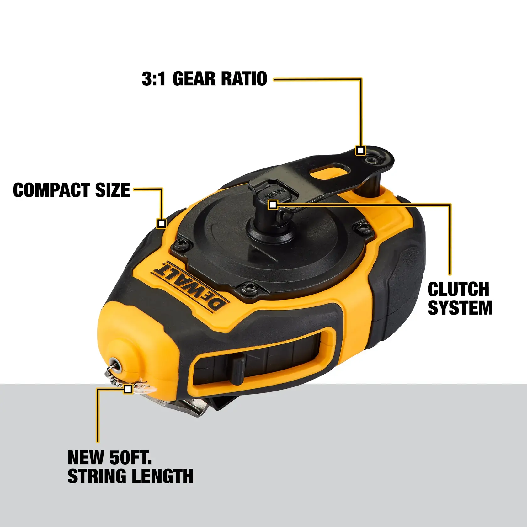 Carousel graphic of the walkaround of the DEWALT® Compact Chalk Reel Kit (Blue)