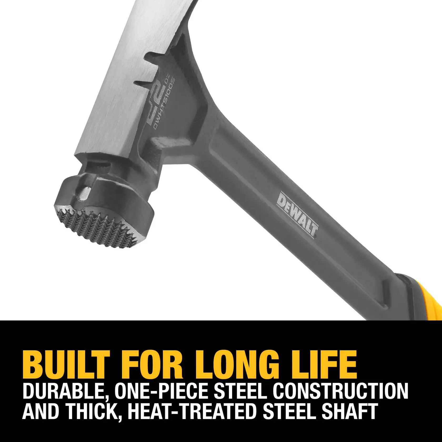 BUILT FOR LONG LIFE: Durable, one-piece steel construction and thick, heat-treated steel shaft graphic