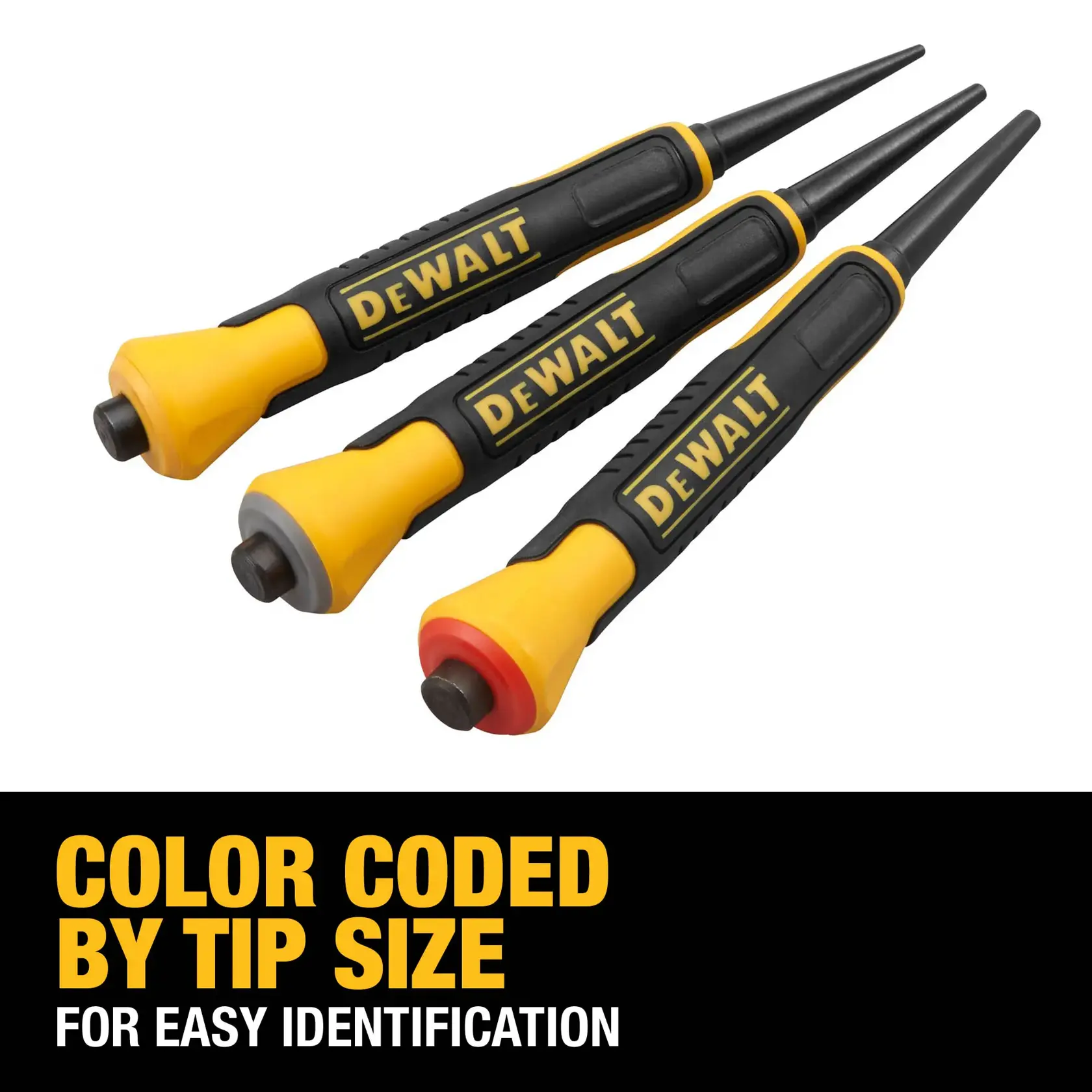 DEWALT® 1/32-in., 2/32-in., 3/32-in. Bi-Material Nail Sets