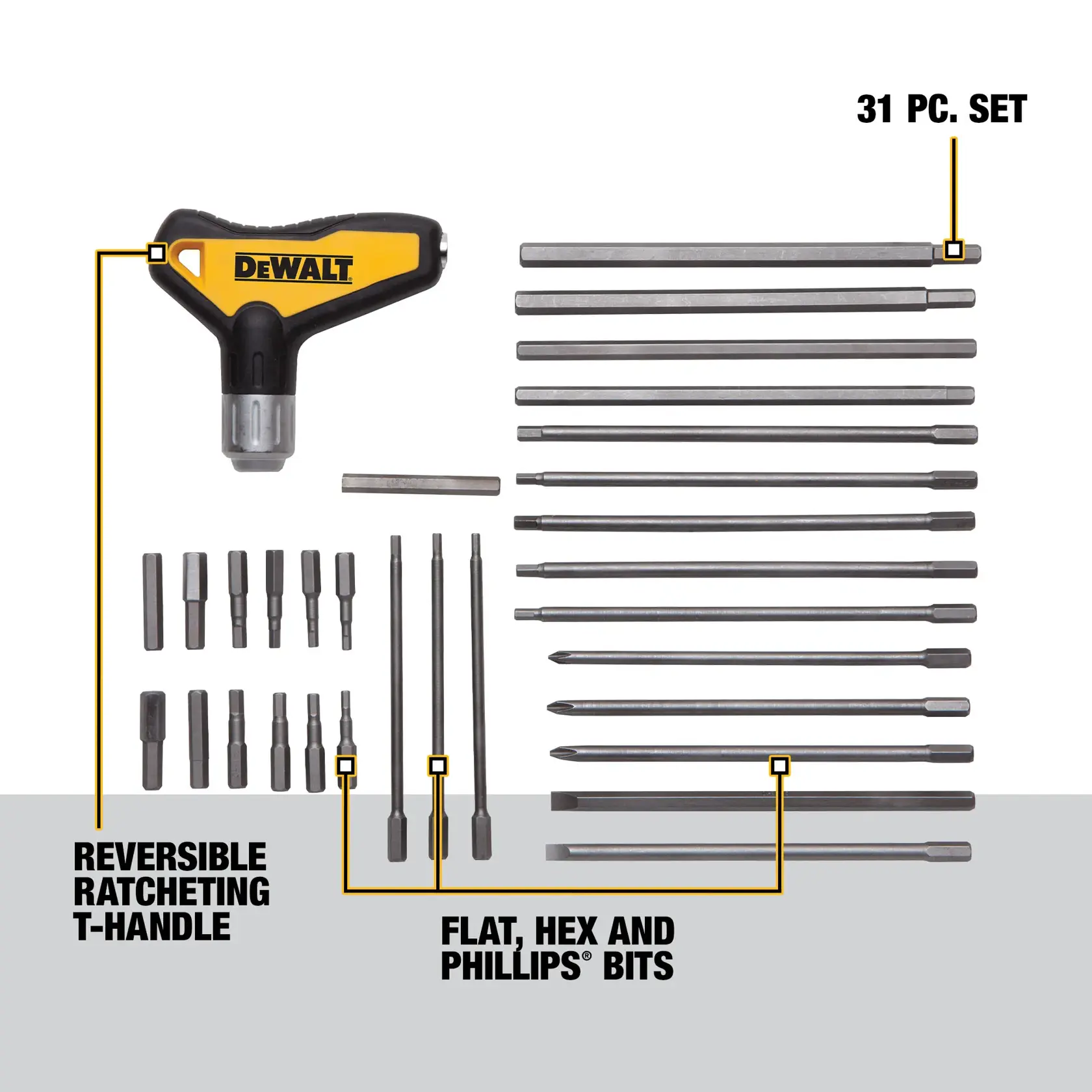 31 piece Ratcheting T Handle Hex Key Set being used on a mechanical system.