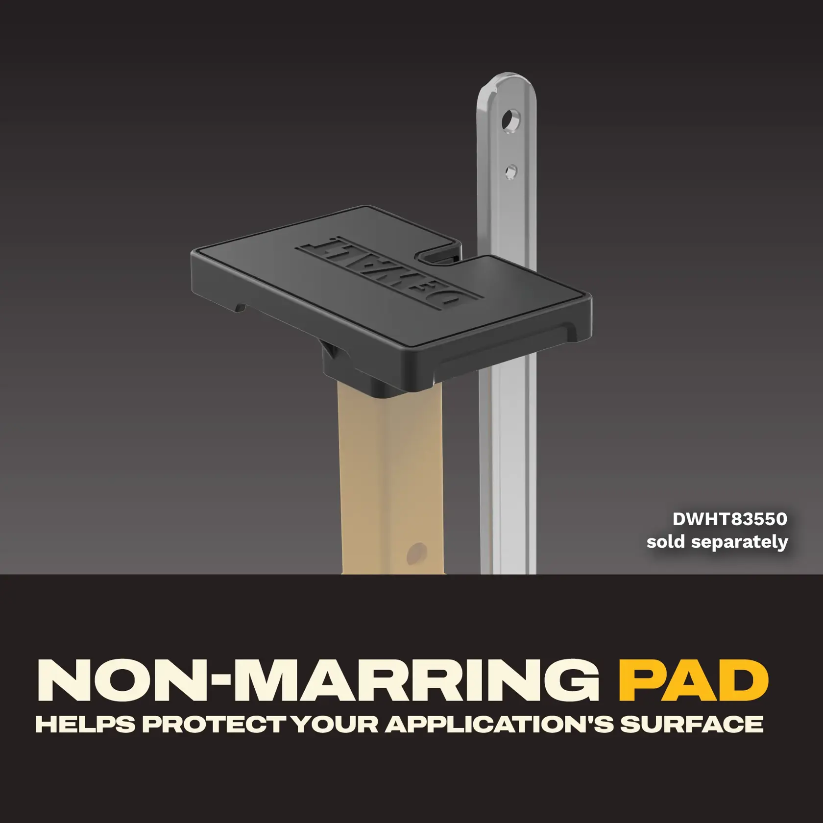 Graphic of the Non-Marring pads featured on the TOUGHSERIES™ Construction Jack Extension