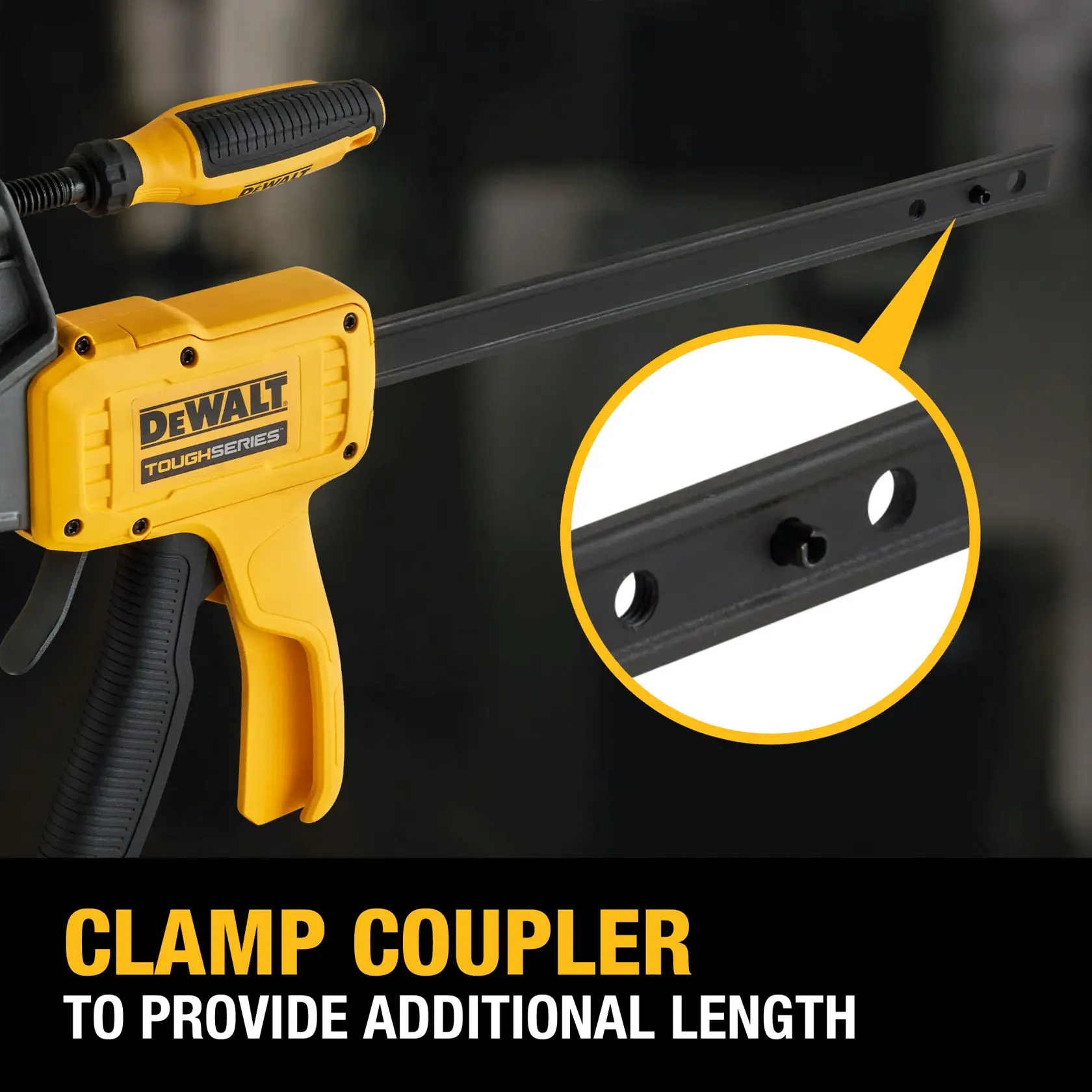 DEWALT clamp coupler information graphic