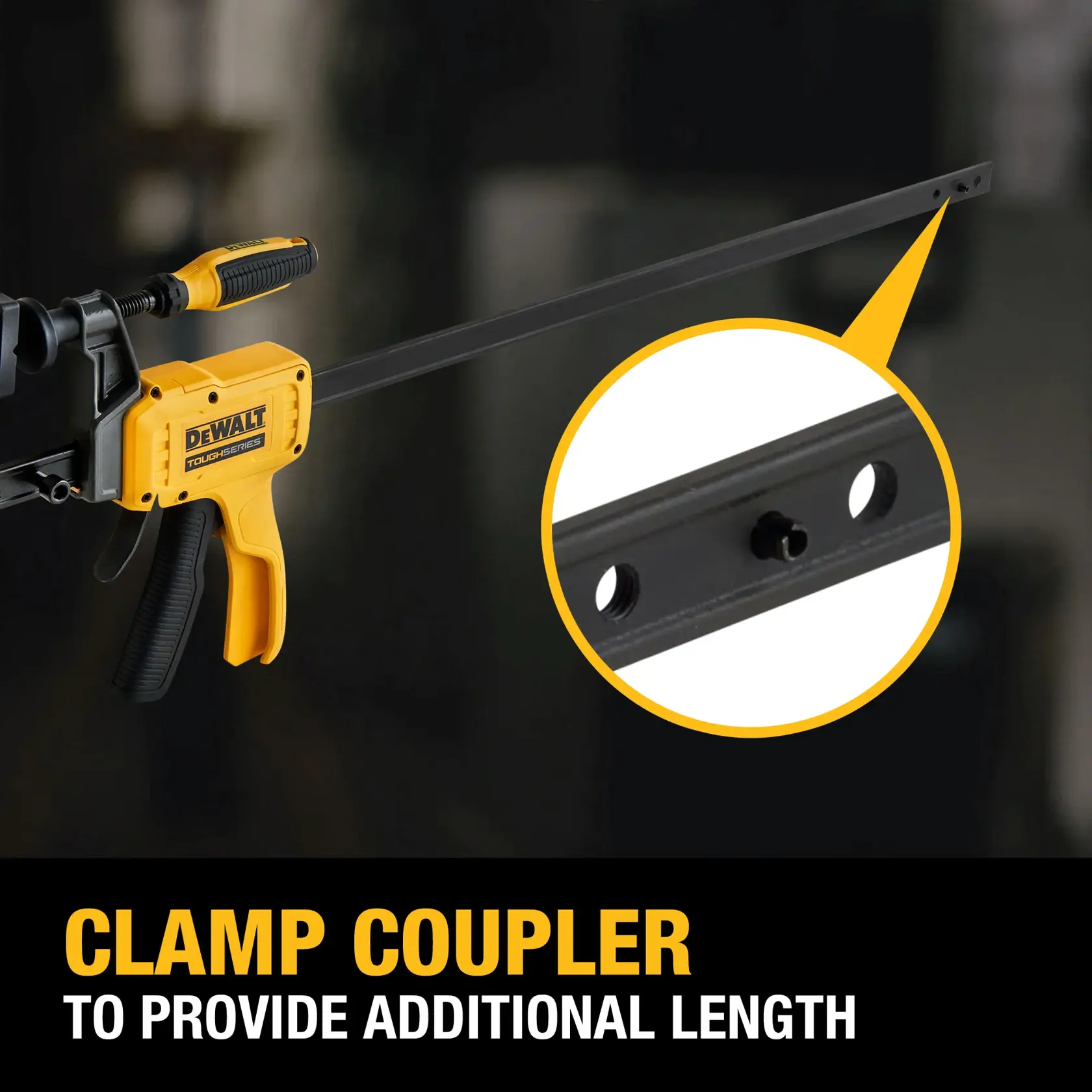 DEWALT clamp coupler information graphic