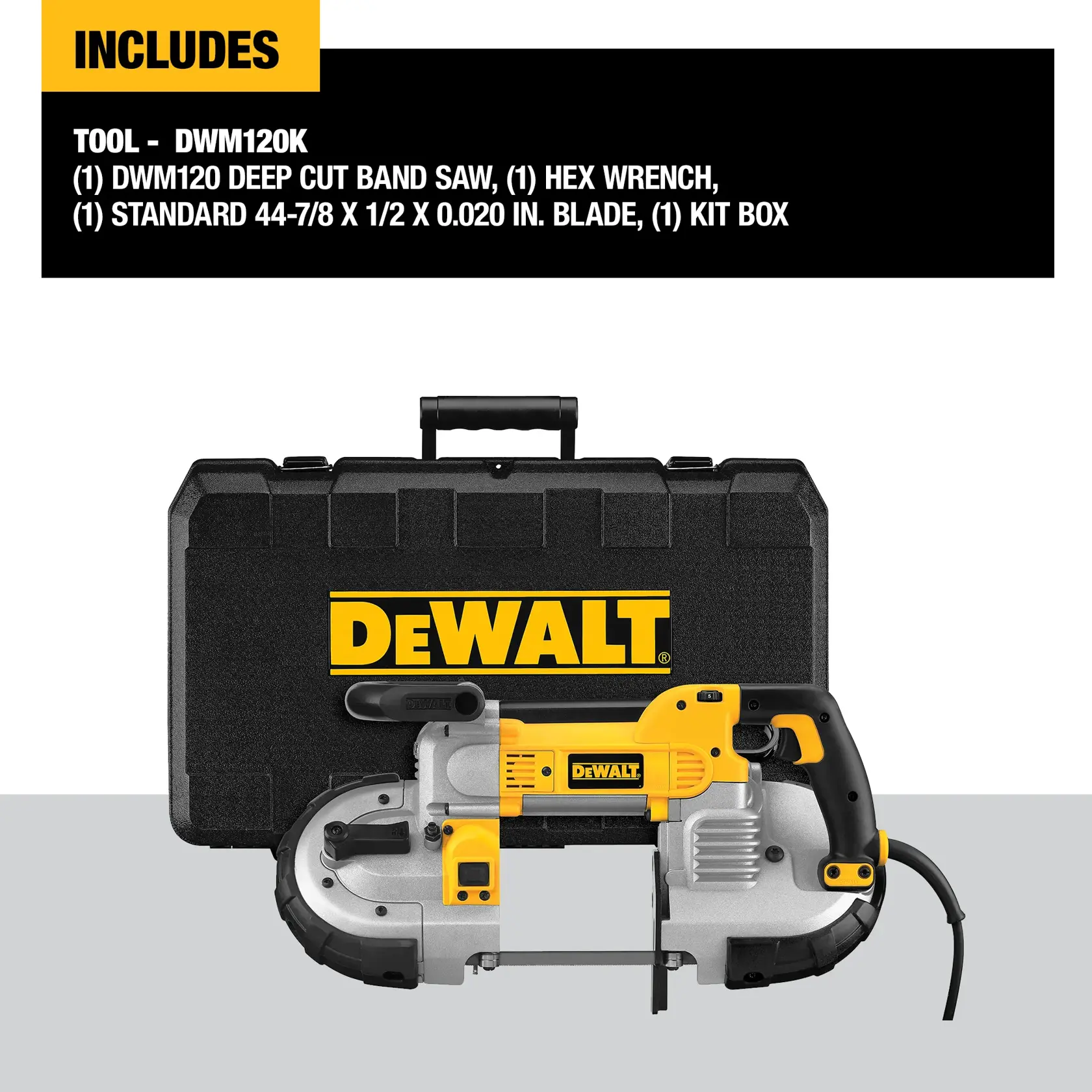 DEWALT® Portable Band Saw, Deep Cut, 10 Amp, 5-in. Kit