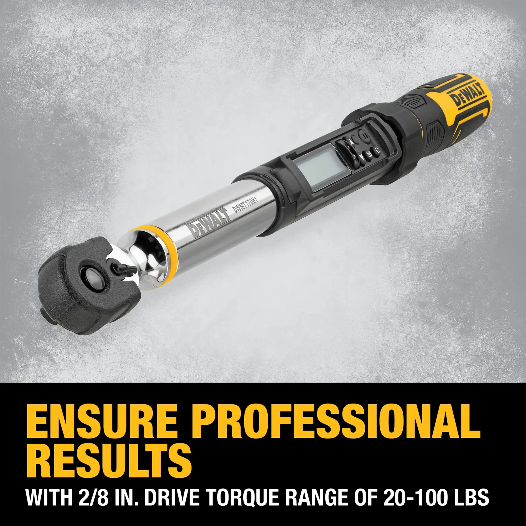 DWMT17061 DEWALT Digital Torque Wrench  3/8 inch Feature Ensure Professional Results