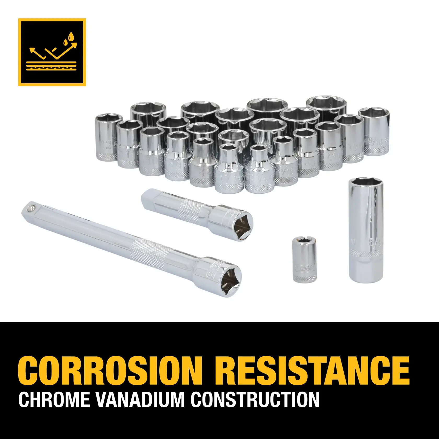 DeWalt DWMT45423 3/8“ Drive 50 pc Mechanics Tool Set F+B