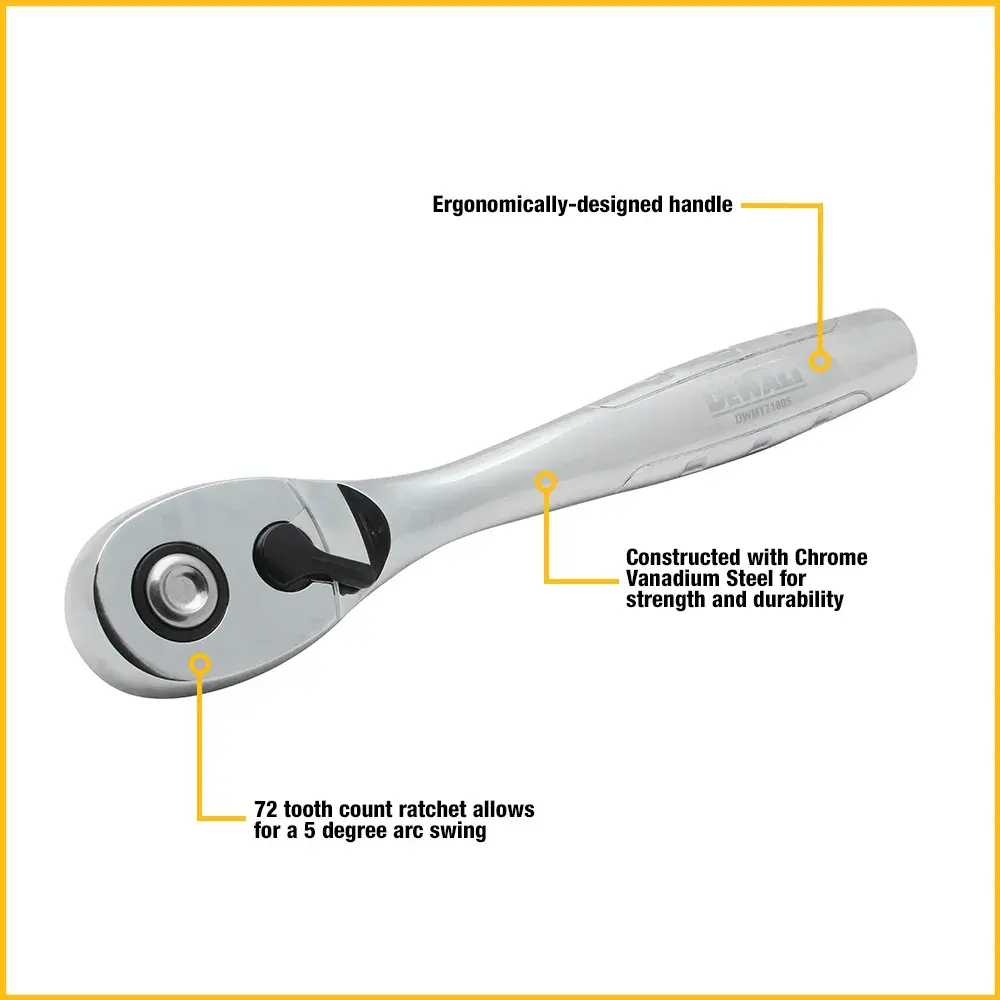 DEWALT® 1/2-in. Drive Pear Head Quick Release Ratchet