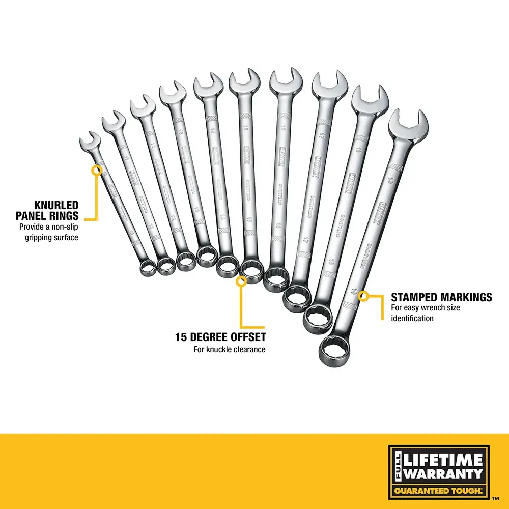 DEWALT® 10 Piece Combination Metric Wrench Set