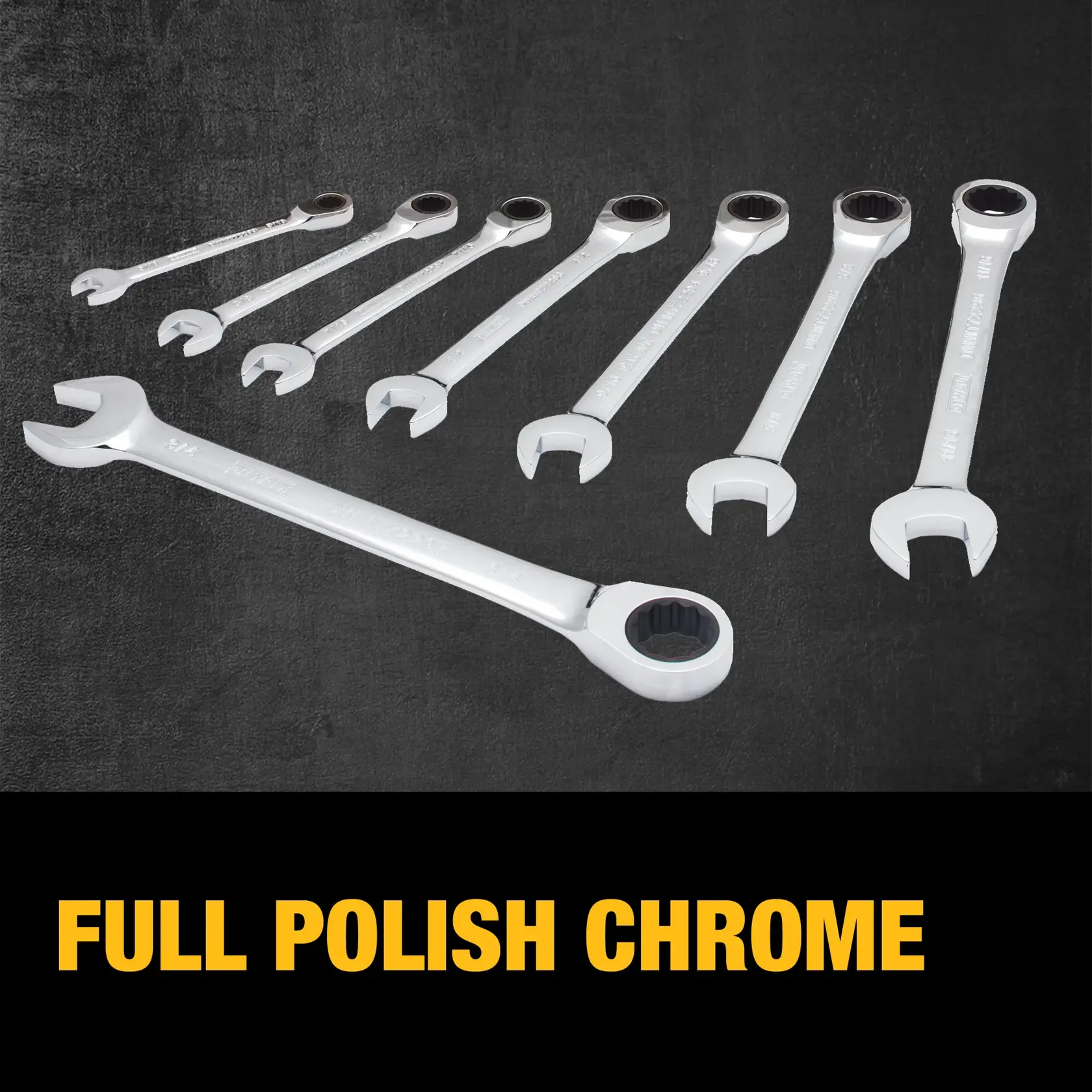 DeWalt DWMT74733 8 pc Ratcheting SAE Combination Wrench Set F+B