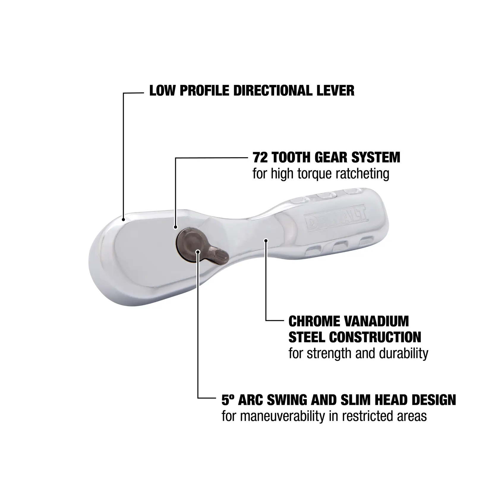 DEWALT® 3/8-in. Drive Stubby Ratchet