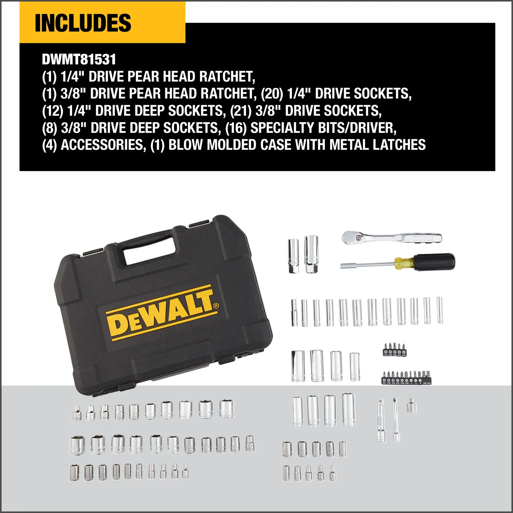84 PIECE MECHANICS TOOL SET