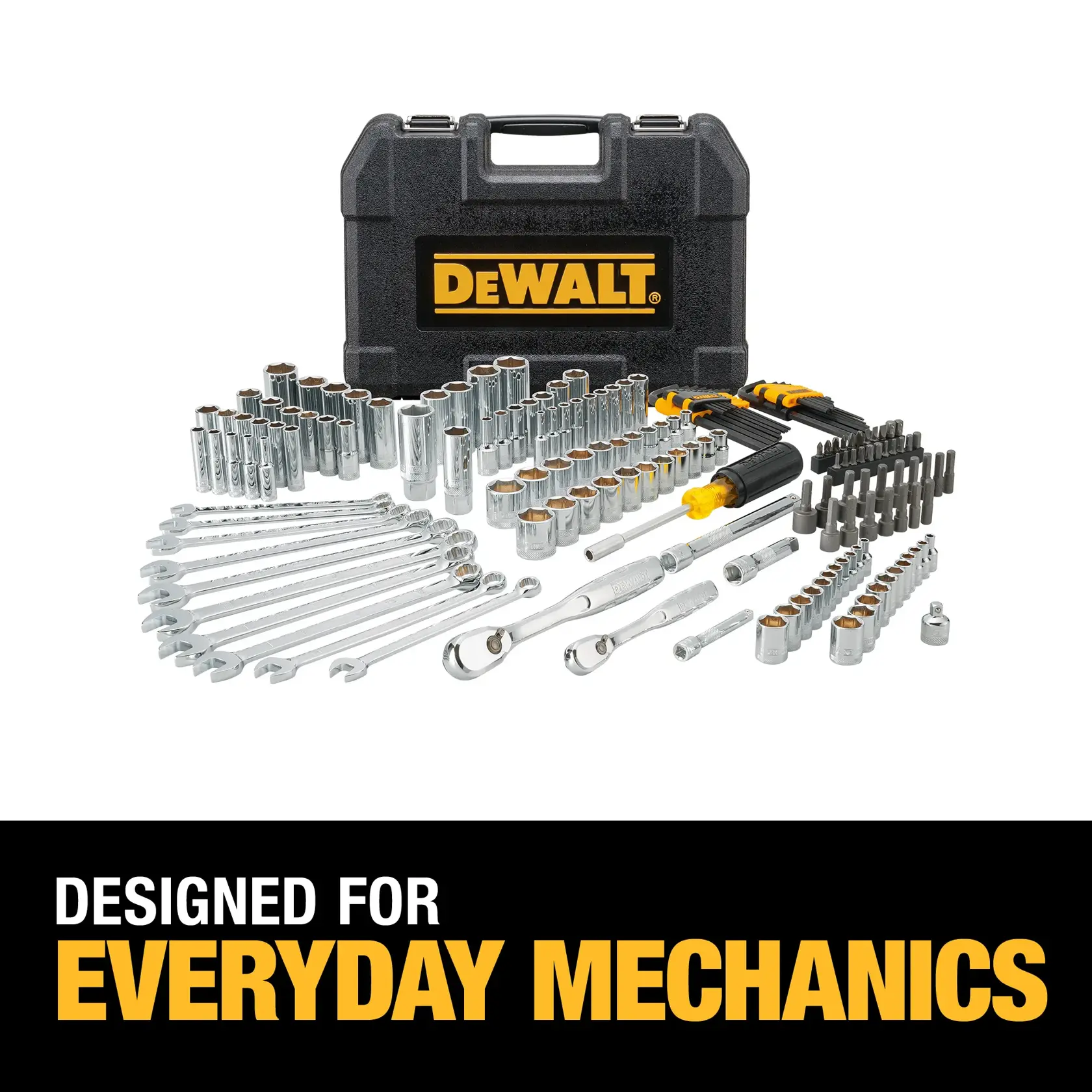 Graphic of product on white background with text for everyday mechanics