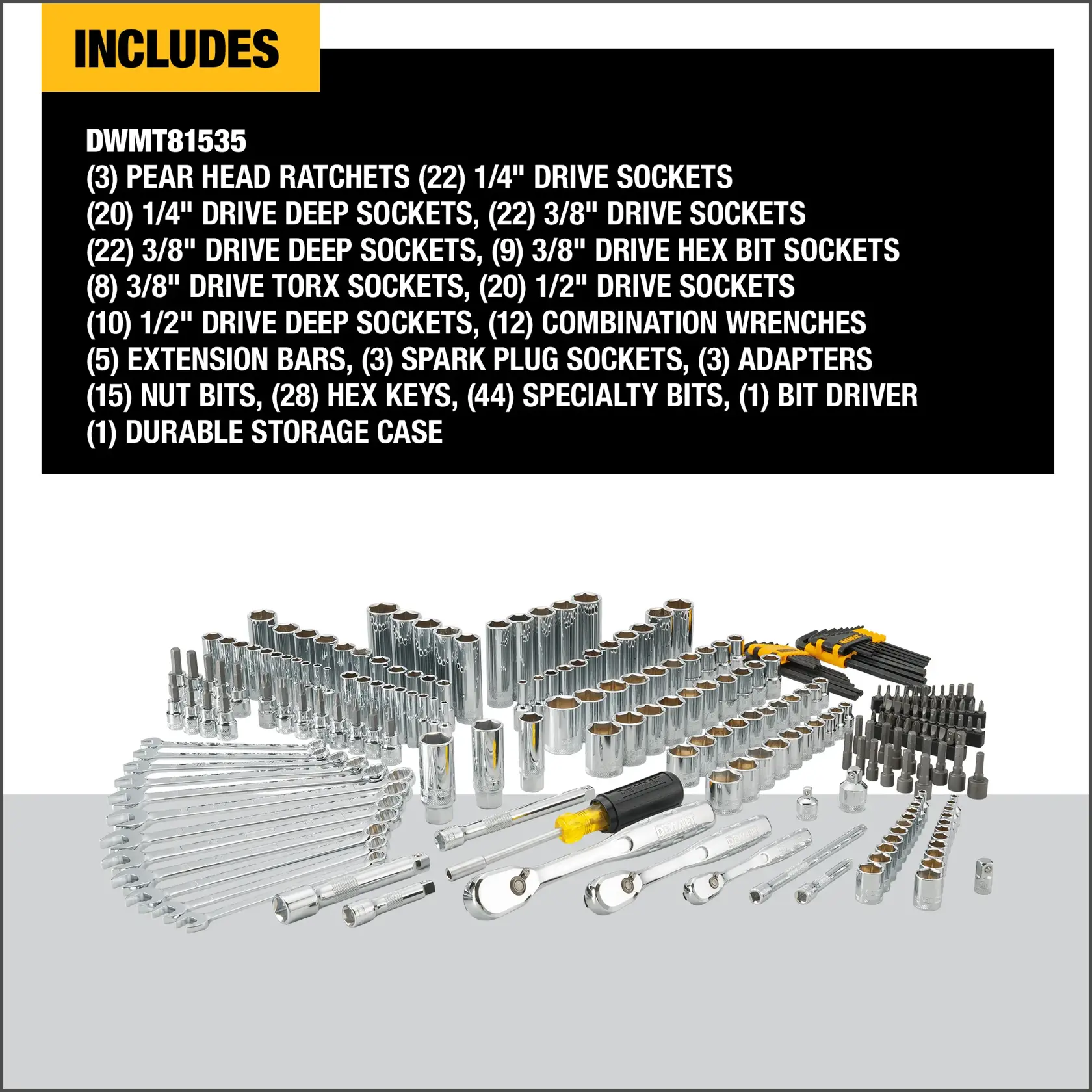 Image of product on white background detailing what the kit includes