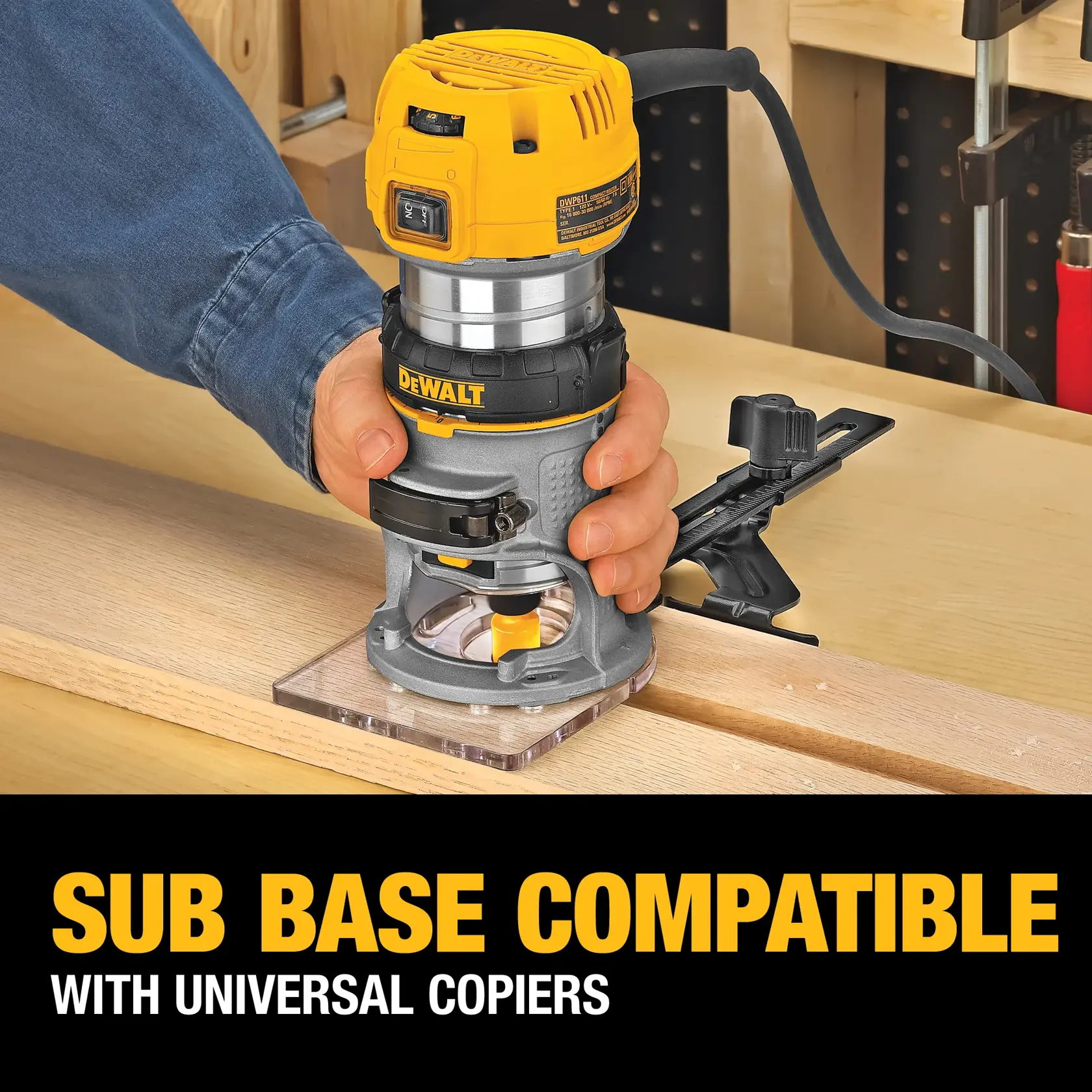 DEWALT® 1-1/4 HP Max Torque Corded Electric Variable Speed Compact Router Combo Kit