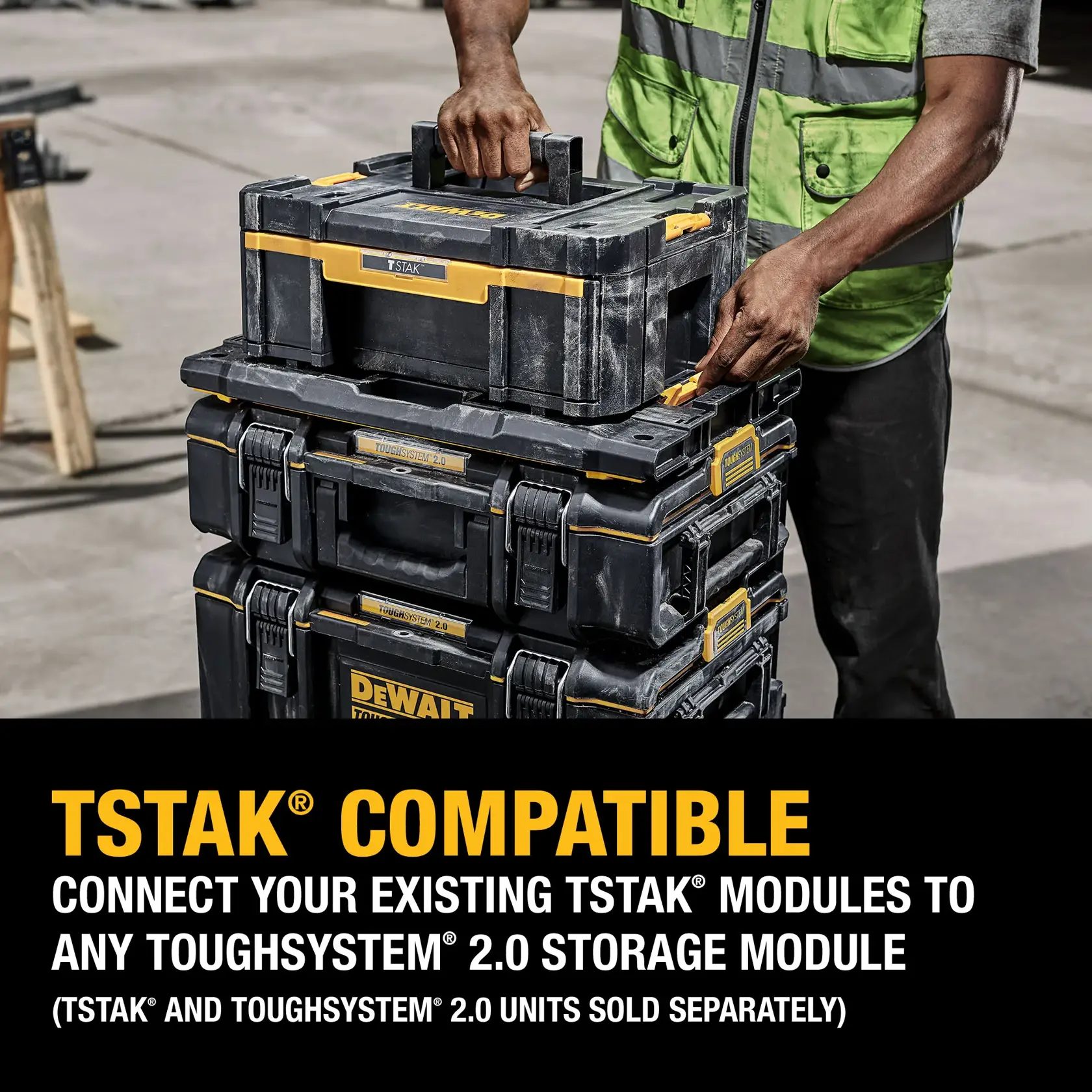  TSTAK(®) COMPATIBLE - Connect your existing TSTAK(®) modules to any TOUGHSYSTEM(®) 2.0 solution (sold separately)